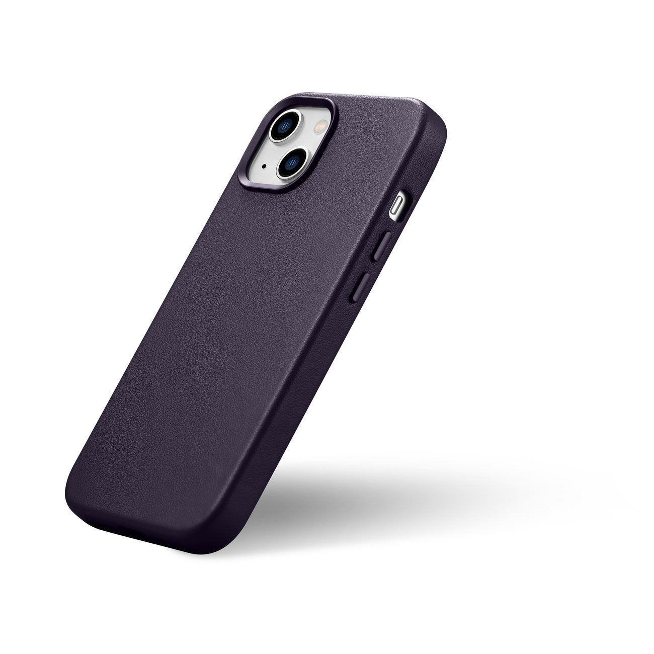 iCarer Case Lædercover til iPhone 14 Plus Mørk Lilla (MagSafe-kompatibel)