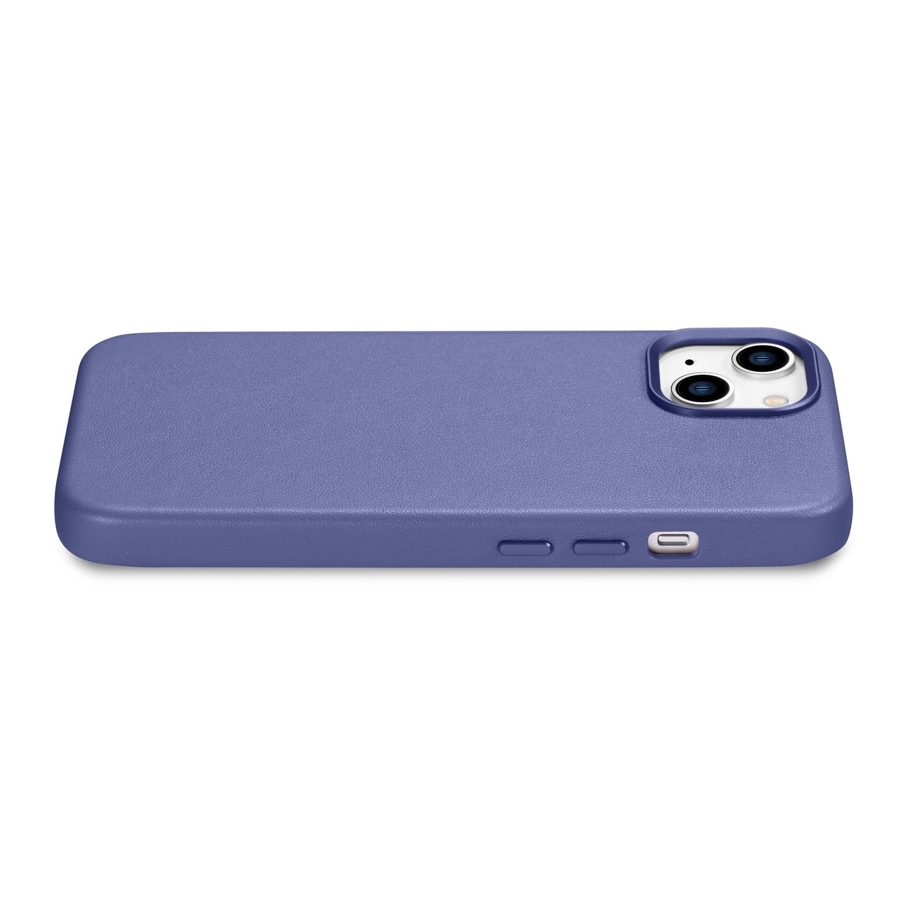 iCarer Case lædercover ægte læder iPhone 14 Plus lyslilla (MagSafe-kompatibel)