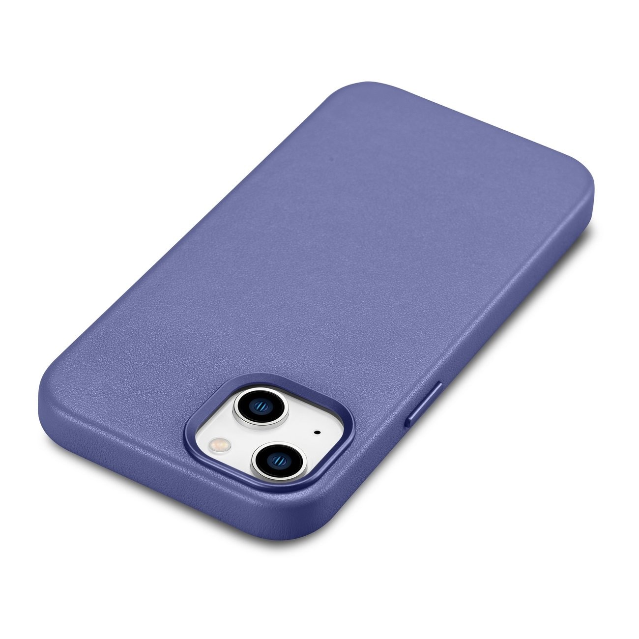 iCarer Case lædercover ægte læder iPhone 14 Plus lyslilla (MagSafe-kompatibel)