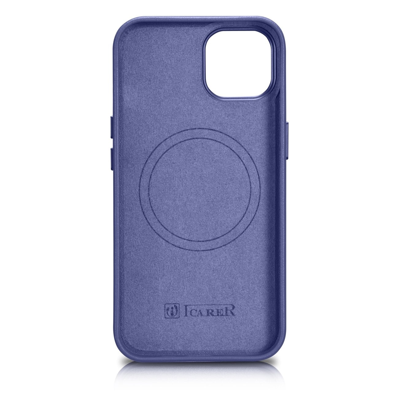 iCarer Case lædercover ægte læder iPhone 14 Plus lyslilla (MagSafe-kompatibel)