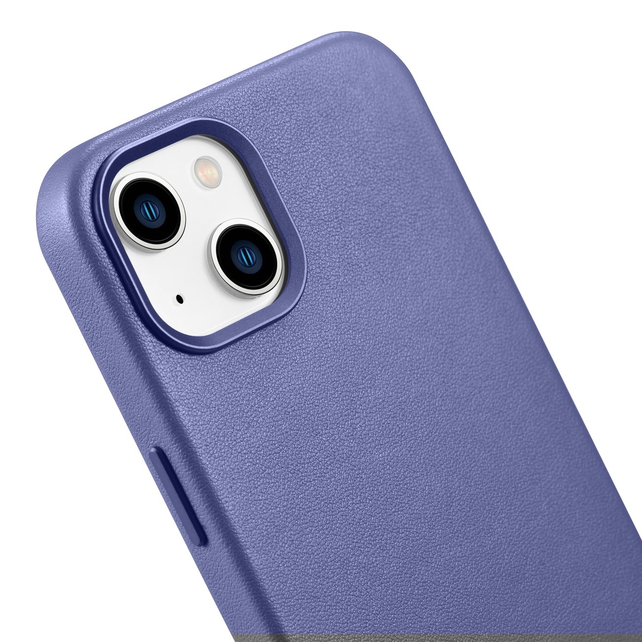 iCarer Case lædercover ægte læder iPhone 14 Plus lyslilla (MagSafe-kompatibel)