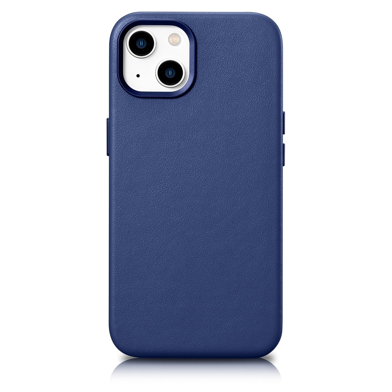iCarer Case Lædercover til iPhone 14 Plus ægte læderetui blå (kompatibel med MagSafe)