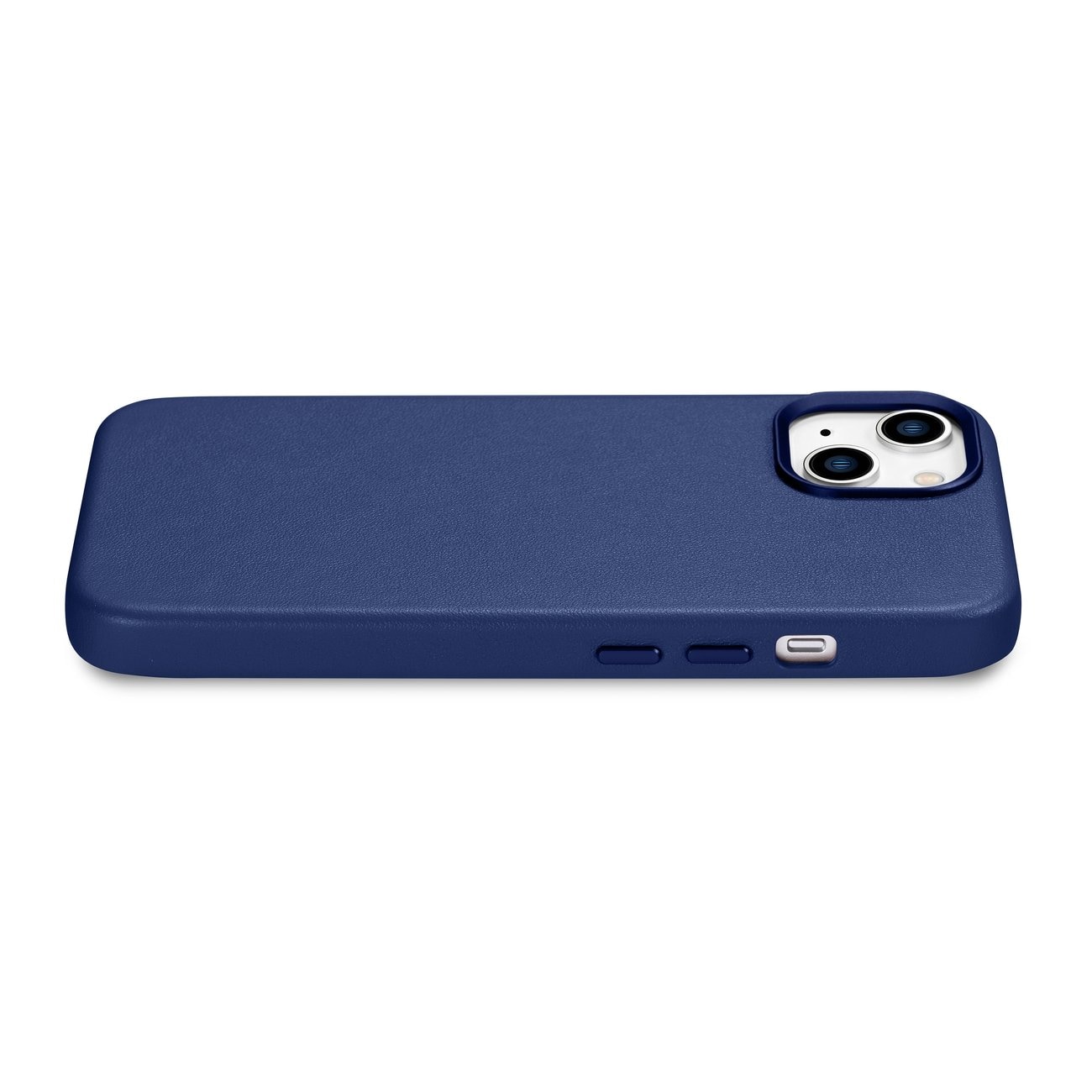 iCarer Case Lædercover til iPhone 14 Plus ægte læderetui blå (kompatibel med MagSafe)