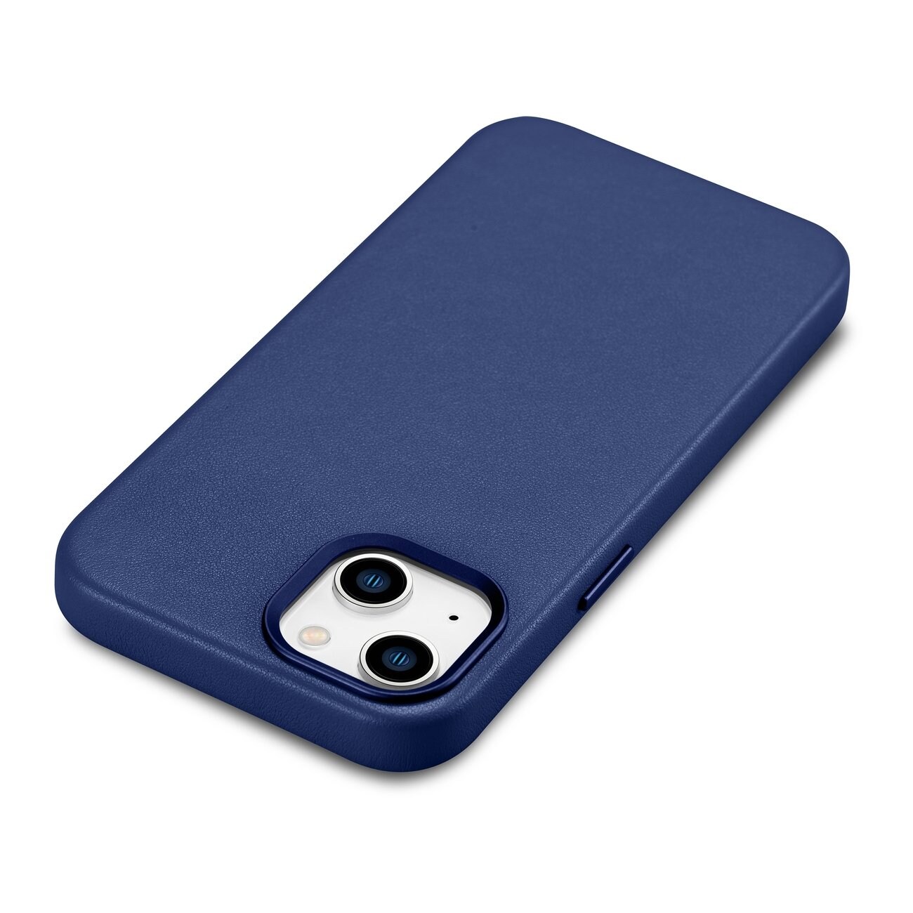 iCarer Case Lædercover til iPhone 14 Plus ægte læderetui blå (kompatibel med MagSafe)