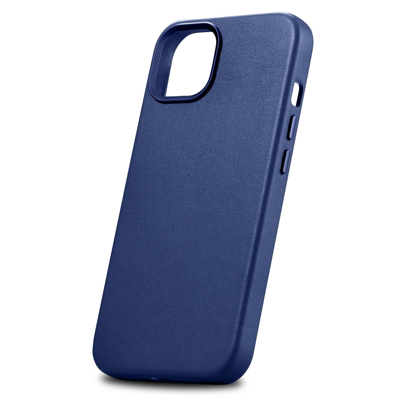 iCarer Case Lædercover til iPhone 14 Plus ægte læderetui blå (kompatibel med MagSafe)