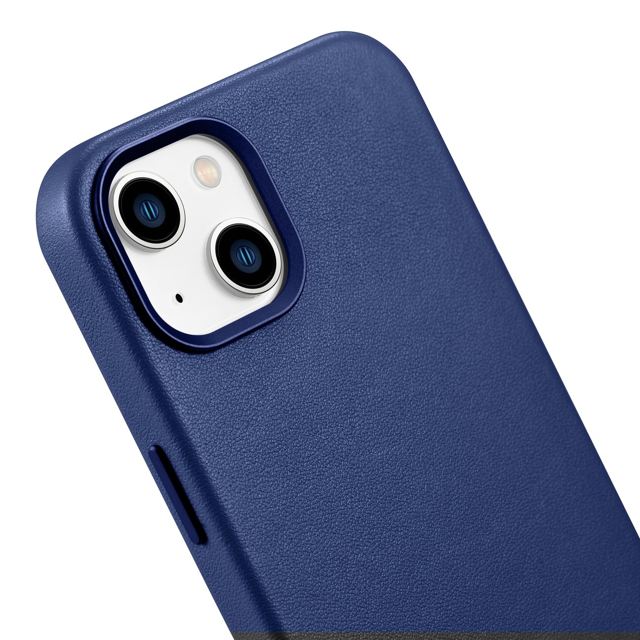 iCarer Case Lædercover til iPhone 14 Plus ægte læderetui blå (kompatibel med MagSafe)