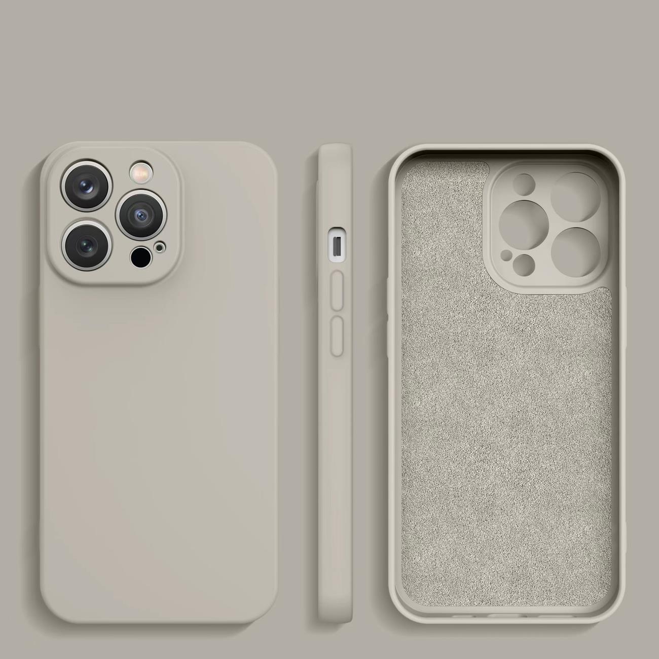 Silikoneetui iPhone 14 Plus silikoneovertræk beige