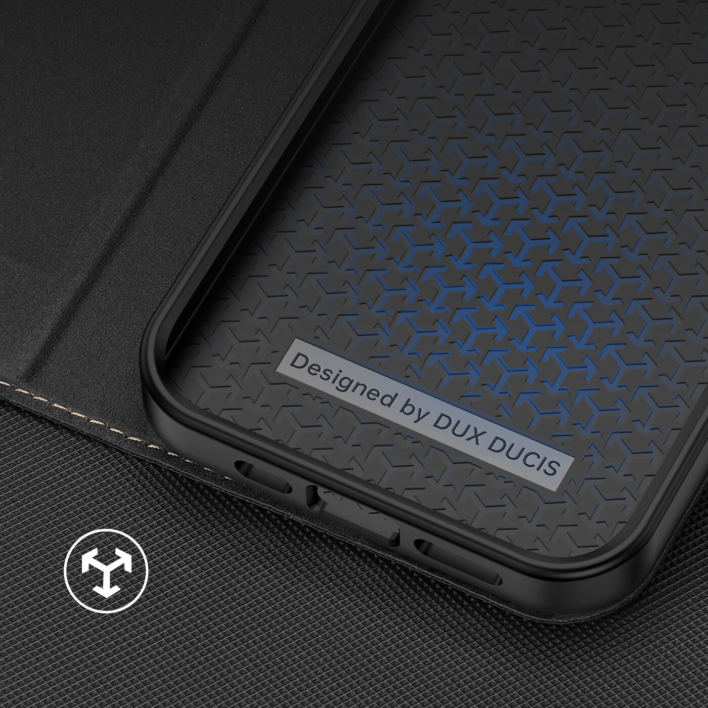 Dux Ducis Skin X2-etui til iPhone 14 Plus-etui med magnetisk klap sort