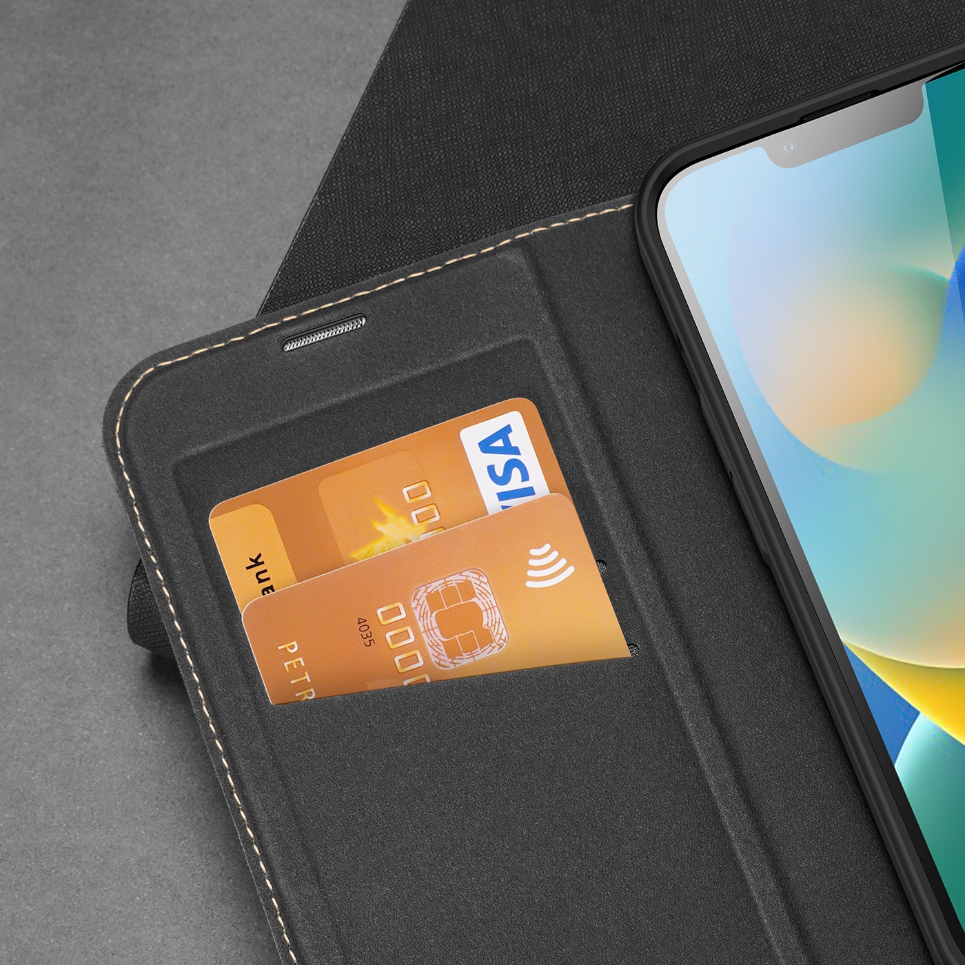 Dux Ducis Skin X2-etui til iPhone 14 Plus-etui med magnetisk klap sort