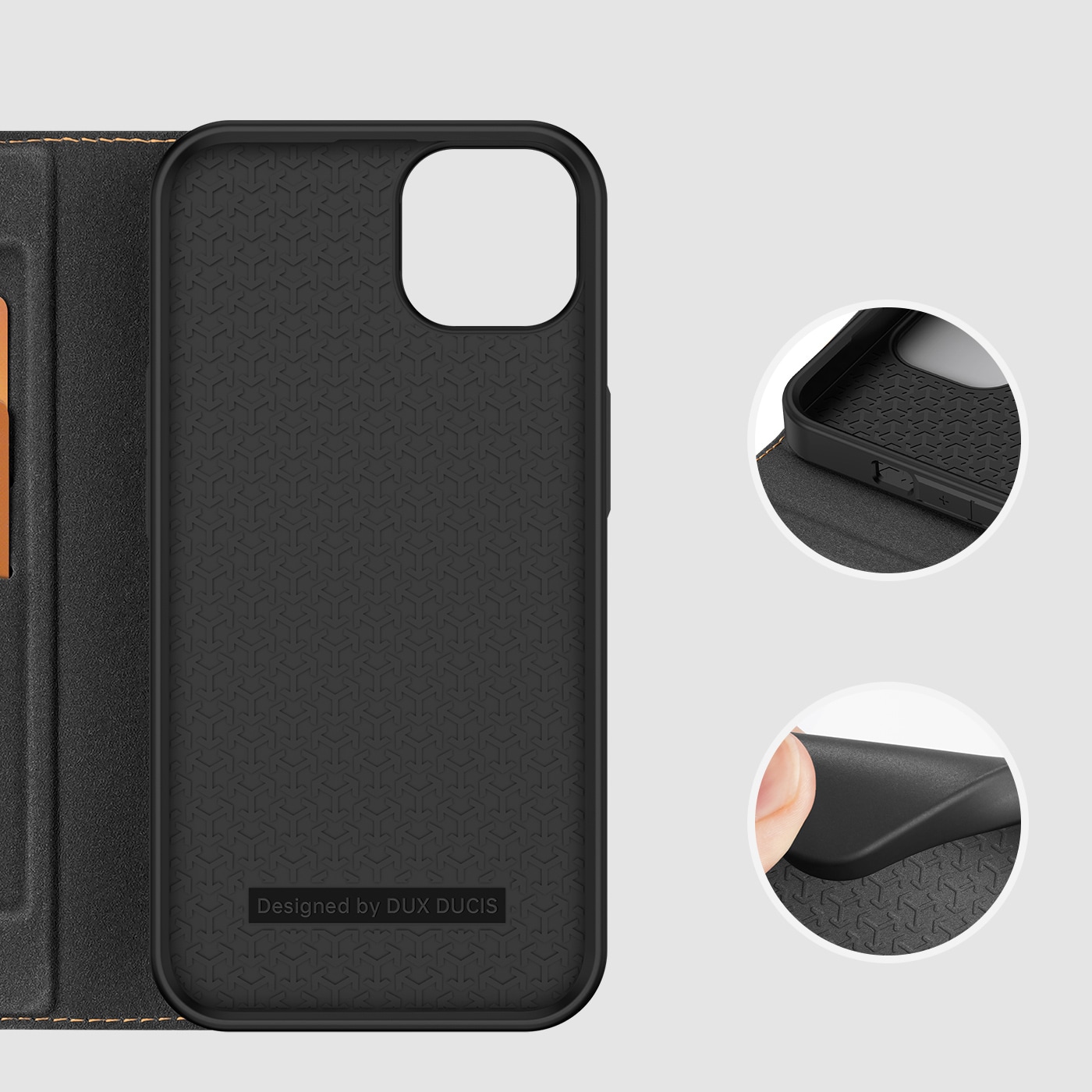 Dux Ducis Skin X2-etui til iPhone 14 Plus-etui med magnetisk klap sort