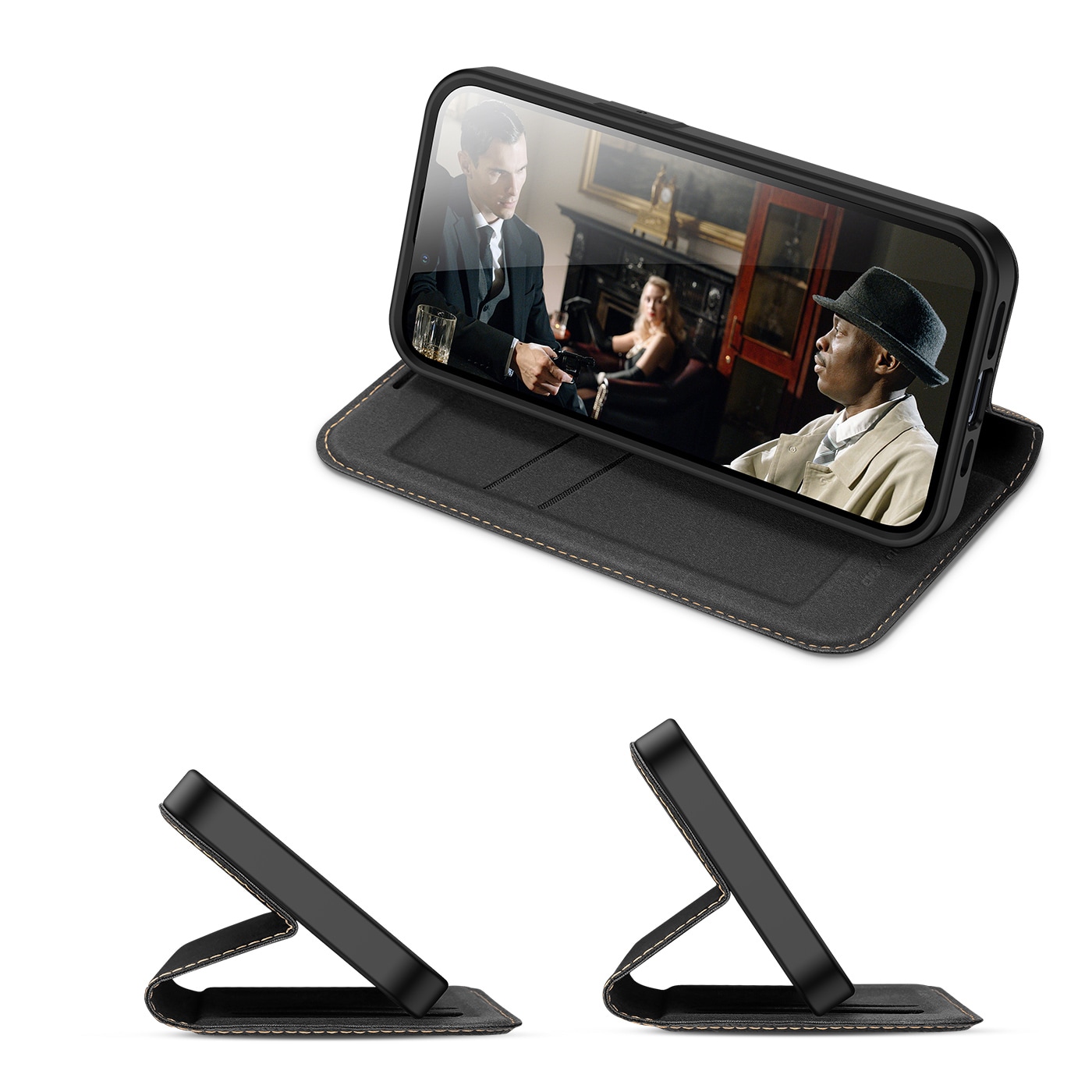 Dux Ducis Skin X2-etui til iPhone 14 Plus-etui med magnetisk klap sort