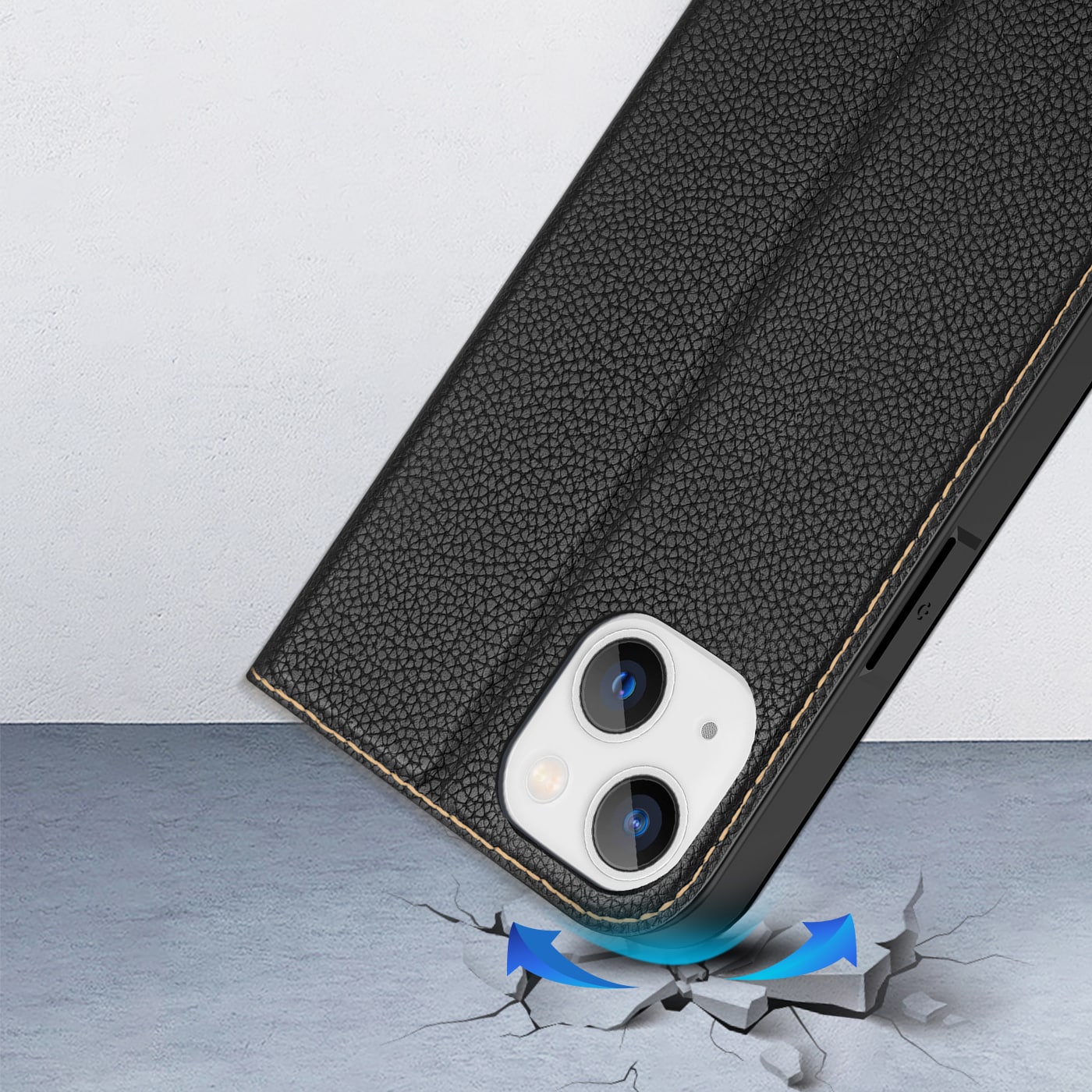 Dux Ducis Skin X2-etui til iPhone 14 Plus-etui med magnetisk klap sort
