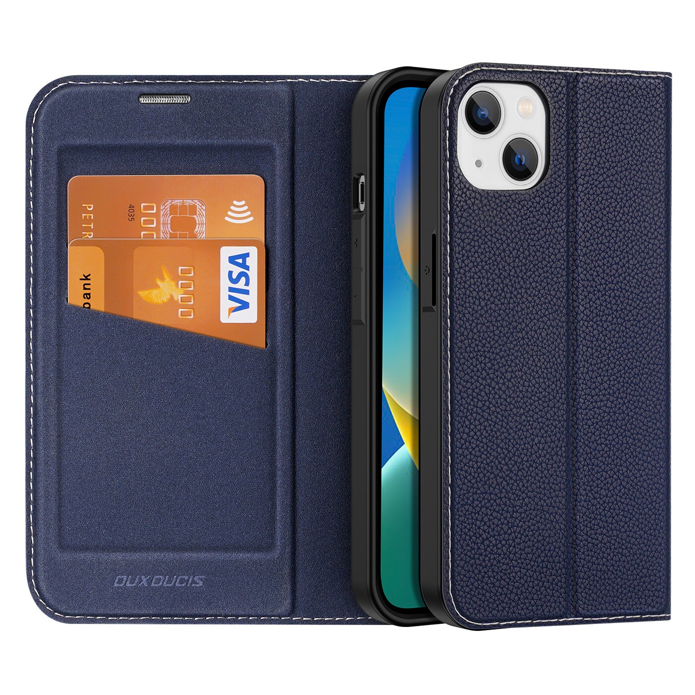 Dux Ducis Skin X2-etui til iPhone 14 Plus-etui med magnetisk klap blå