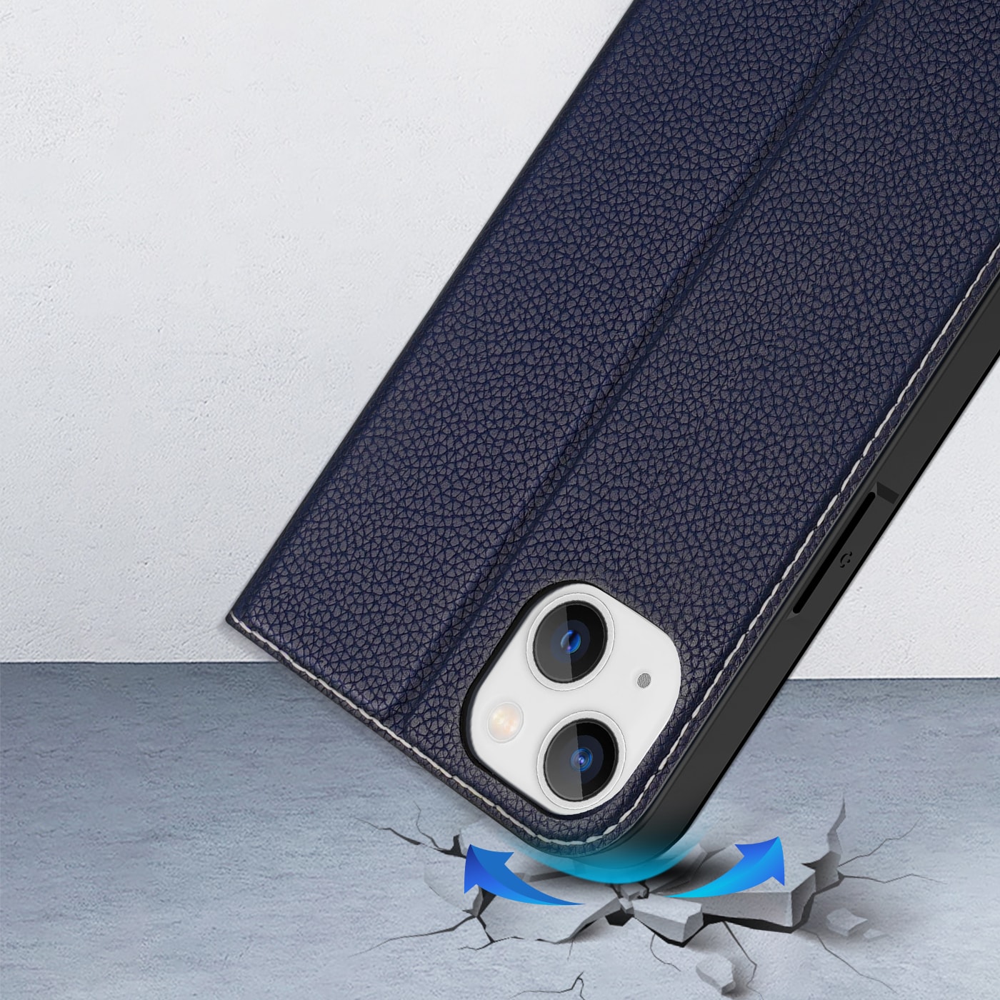 Dux Ducis Skin X2-etui til iPhone 14 Plus-etui med magnetisk klap blå