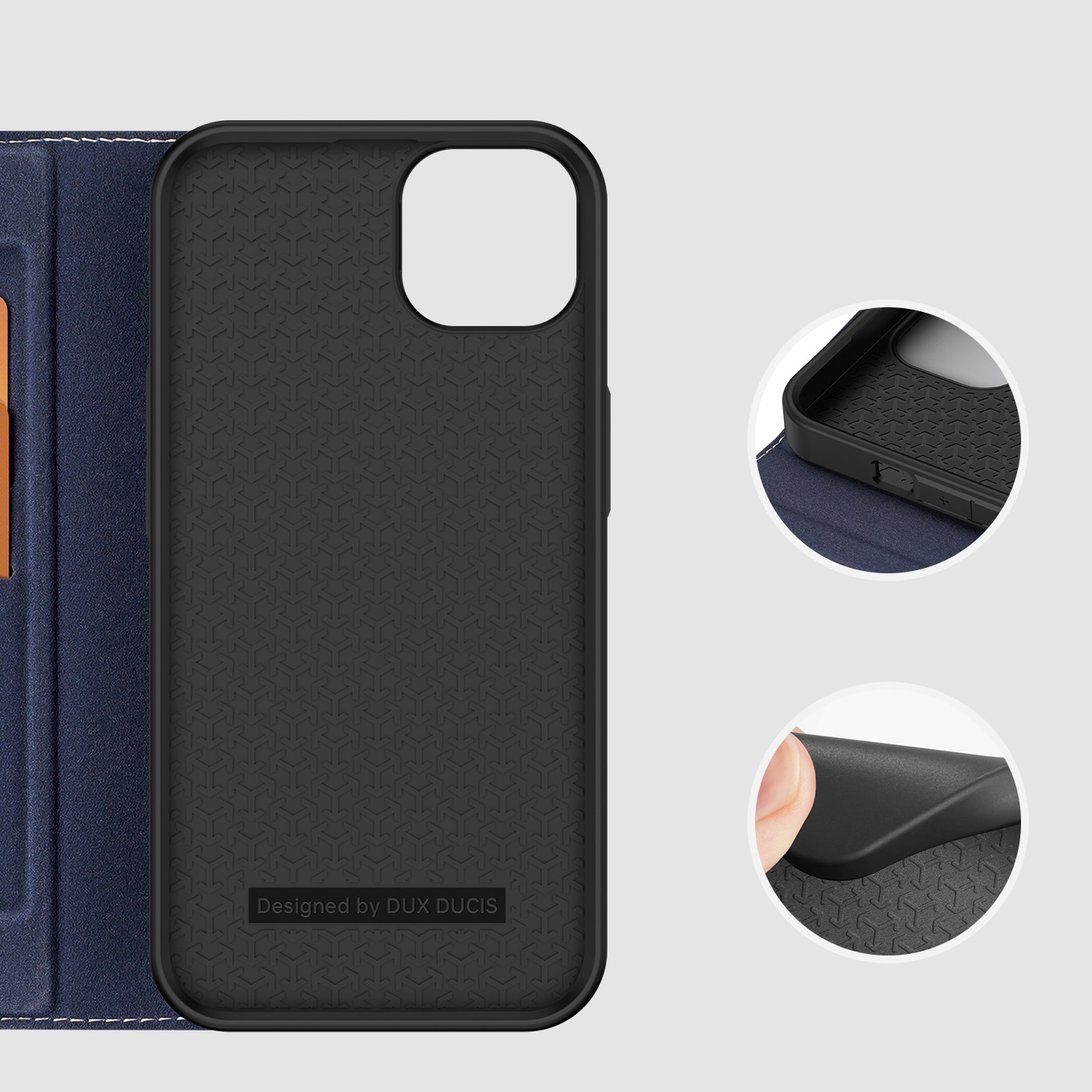 Dux Ducis Skin X2-etui til iPhone 14 Plus-etui med magnetisk klap blå