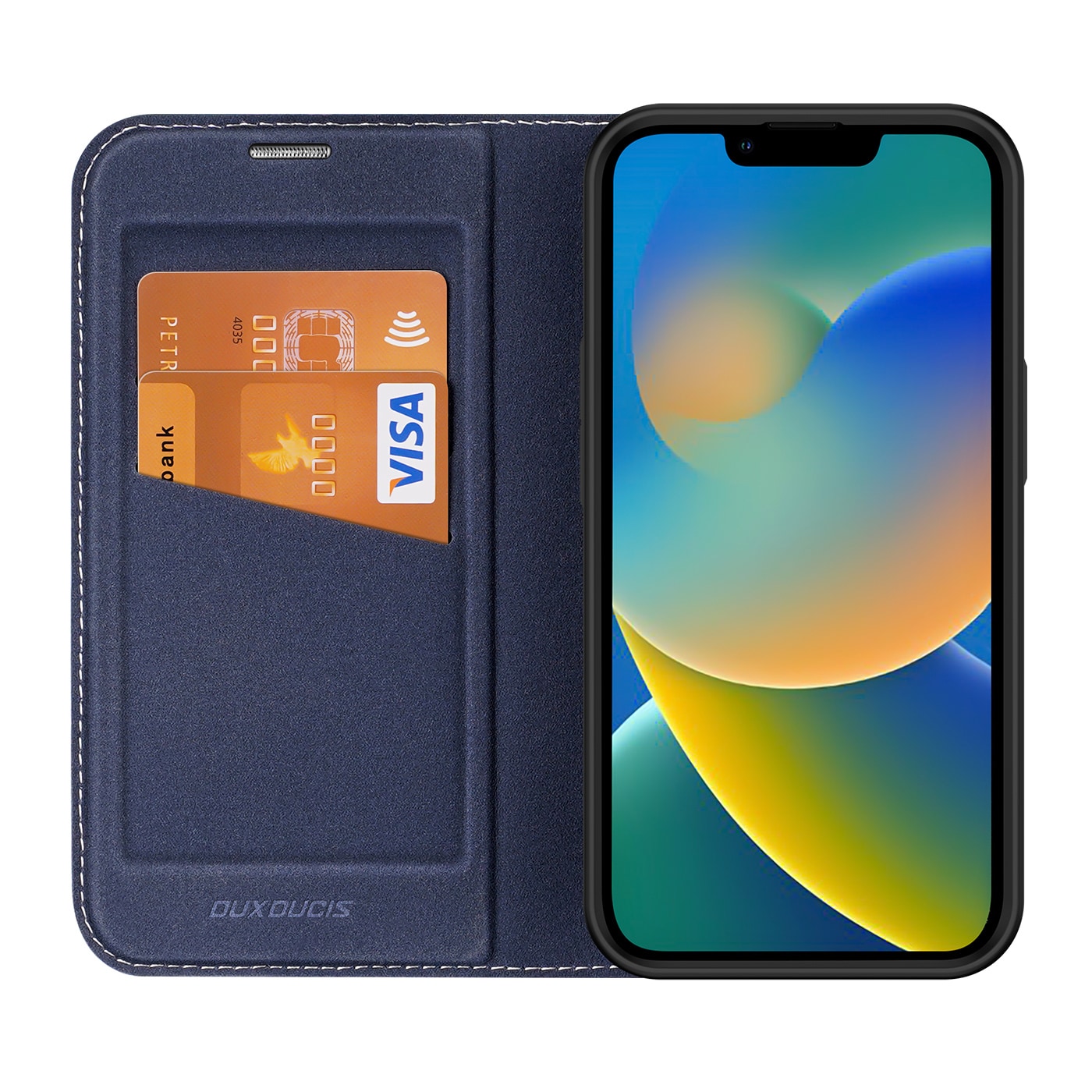 Dux Ducis Skin X2-etui til iPhone 14 Plus-etui med magnetisk klap blå