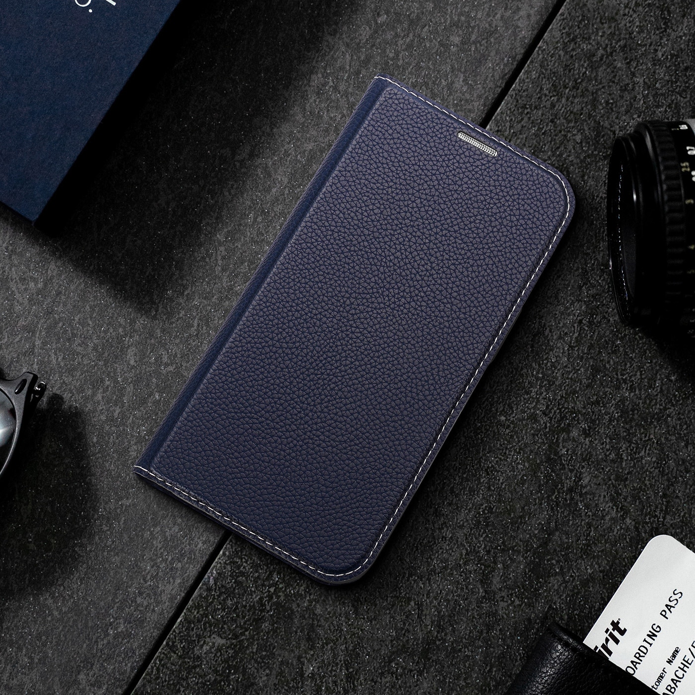 Dux Ducis Skin X2-etui til iPhone 14 Plus-etui med magnetisk klap blå