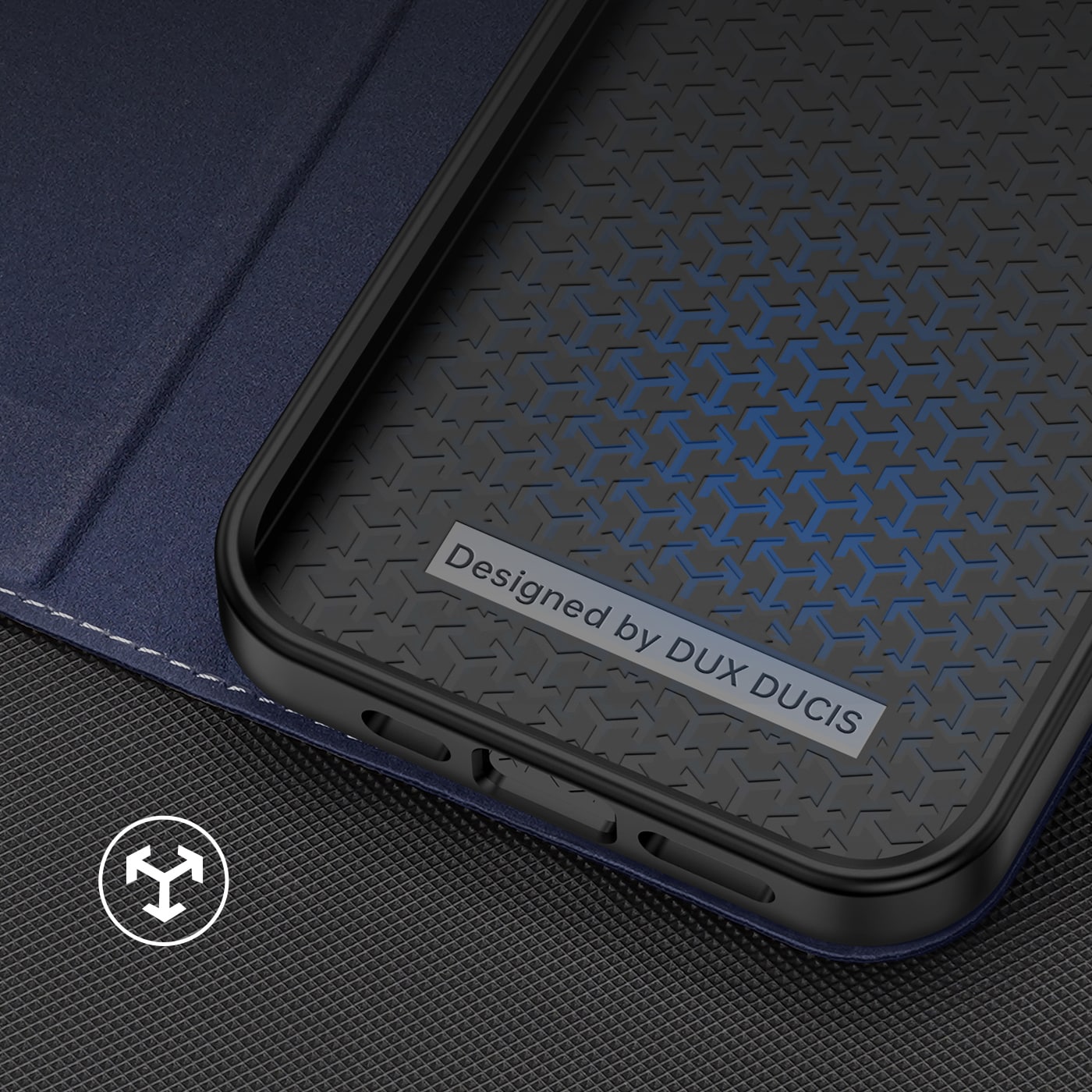 Dux Ducis Skin X2-etui til iPhone 14 Plus-etui med magnetisk klap blå