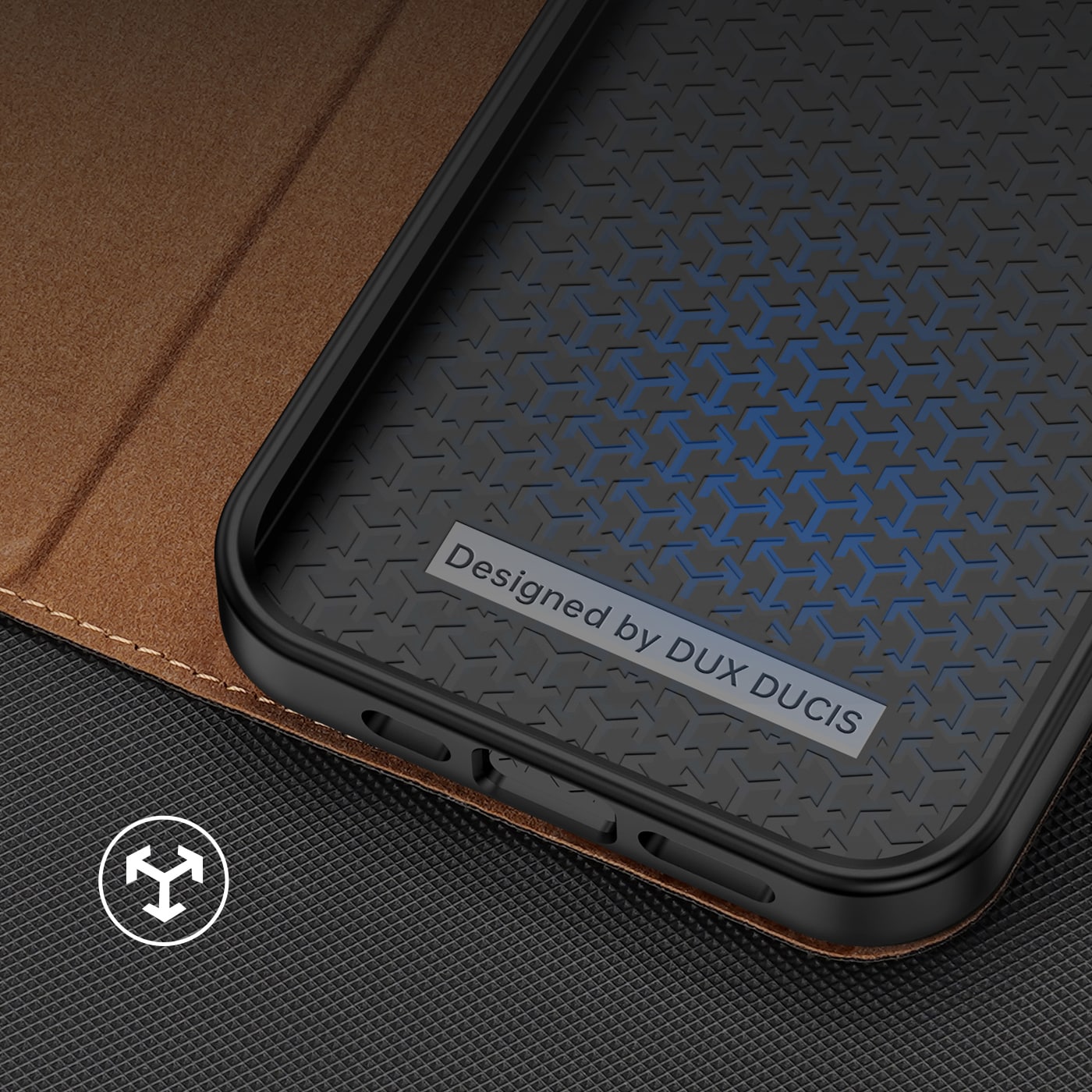 Dux Ducis Skin X2-etui til iPhone 14 Plus-etui med magnetisk klap brun
