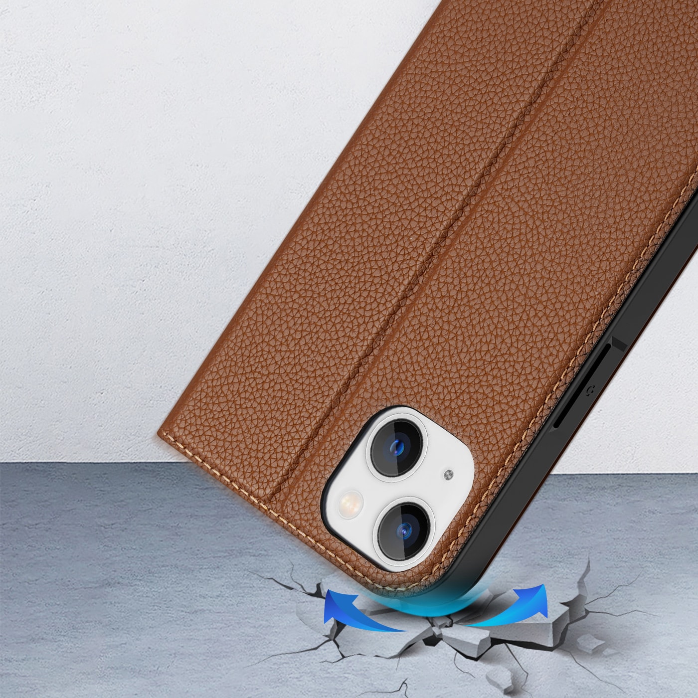 Dux Ducis Skin X2-etui til iPhone 14 Plus-etui med magnetisk klap brun
