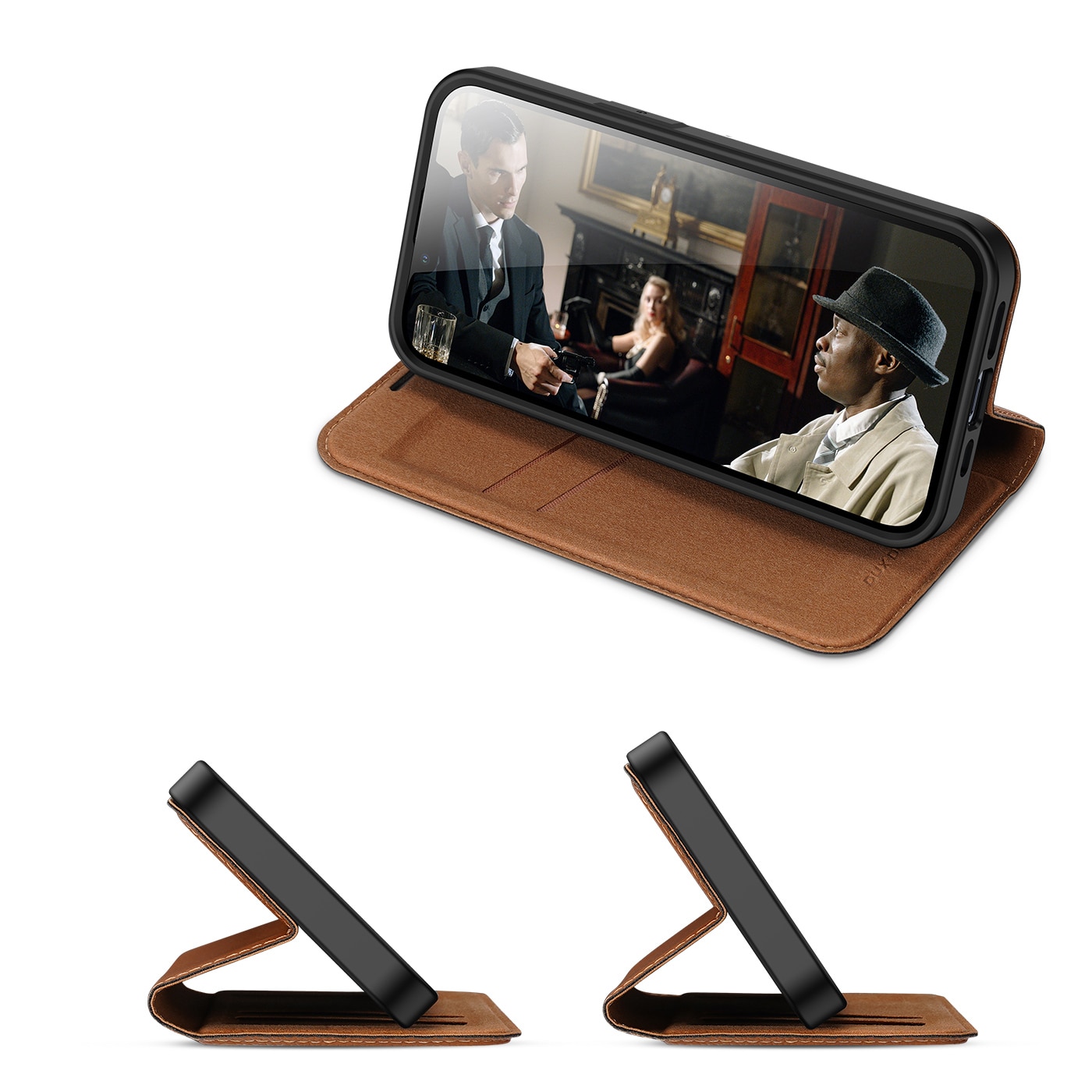 Dux Ducis Skin X2-etui til iPhone 14 Plus-etui med magnetisk klap brun