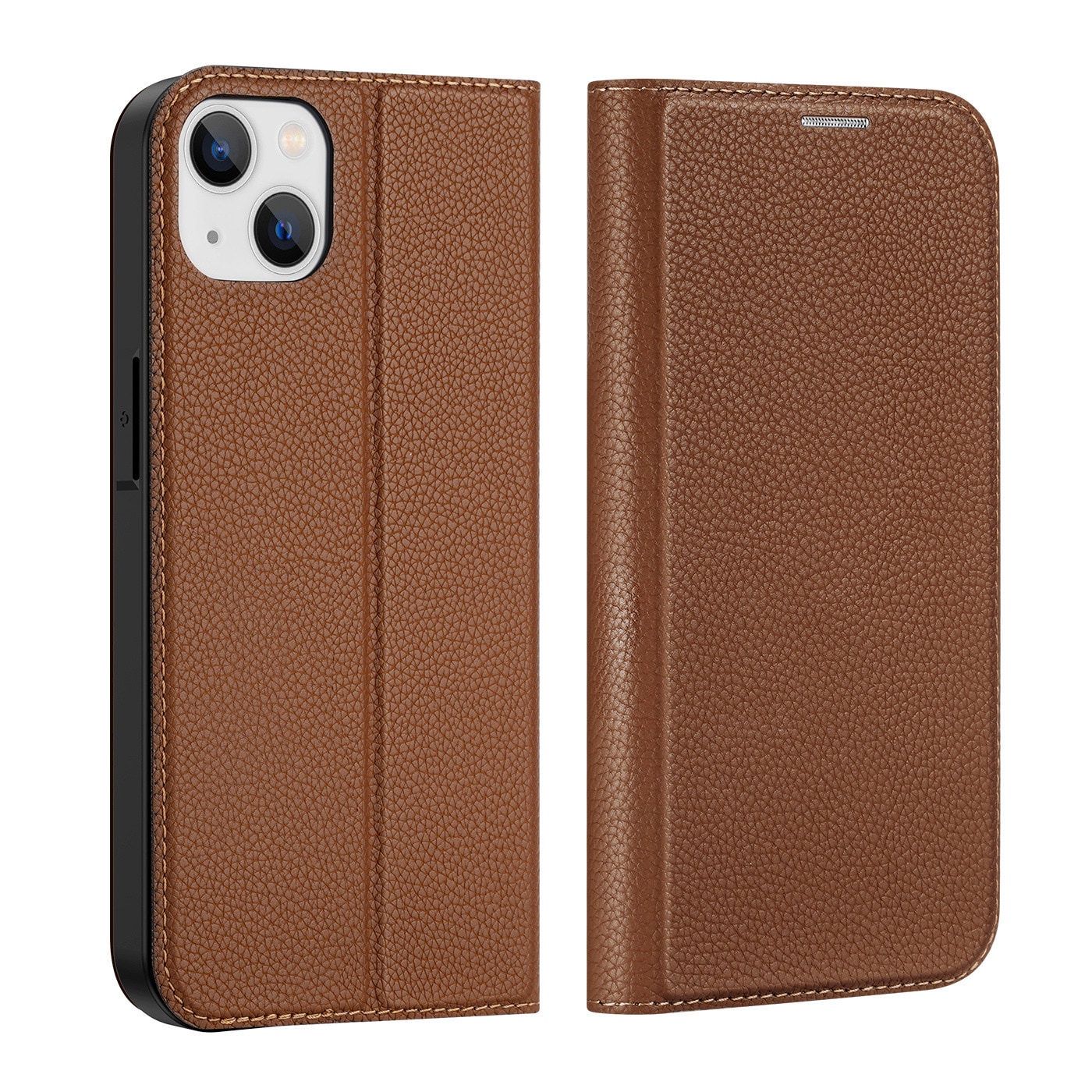 Dux Ducis Skin X2-etui til iPhone 14 Plus-etui med magnetisk klap brun