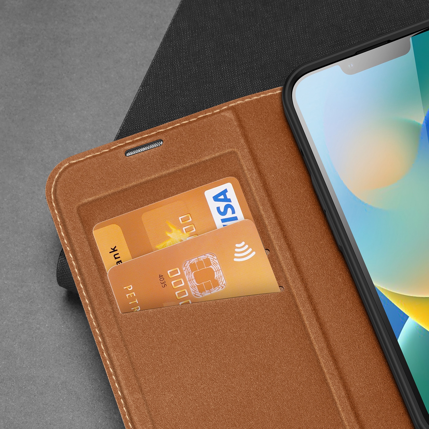 Dux Ducis Skin X2-etui til iPhone 14 Plus-etui med magnetisk klap brun