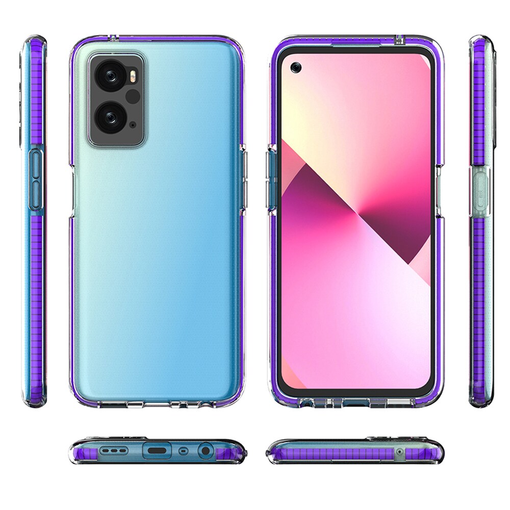 Spring Case Cover til Realme 9i, Oppo A36 / A76 / A96 Silikone cover med ramme lyserød