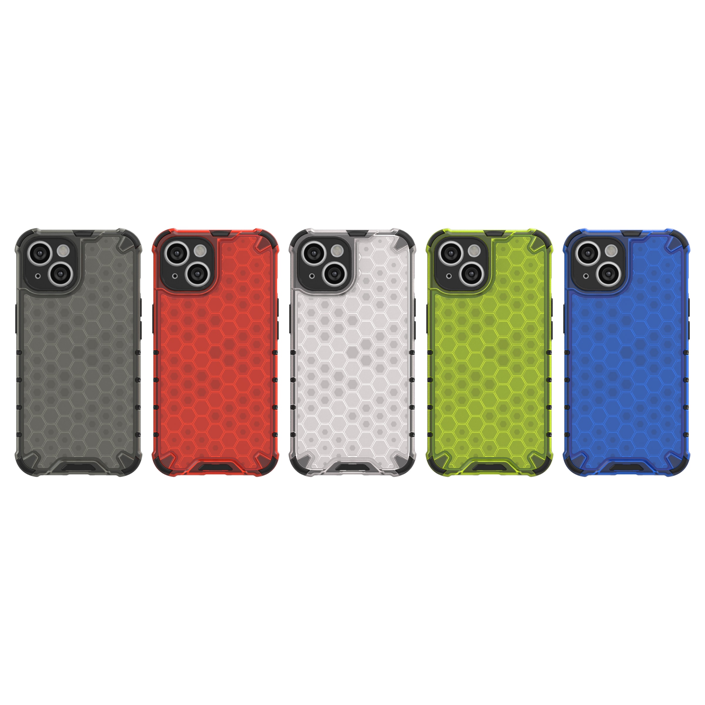 Honeycomb-etui til iPhone 14 Plus pansret hybridcover sort