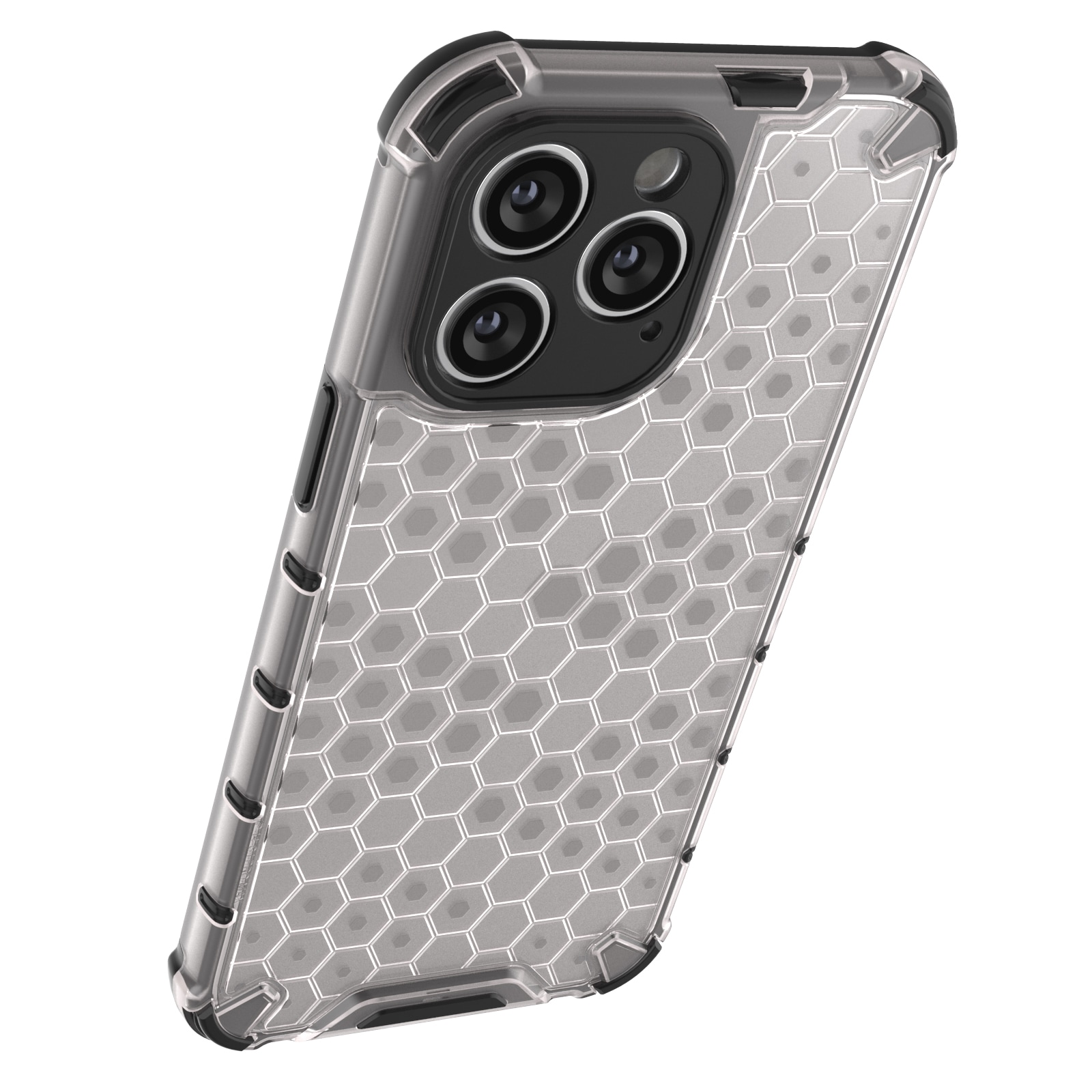 Honeycomb-etui til iPhone 14 Pro pansret hybridcover sort