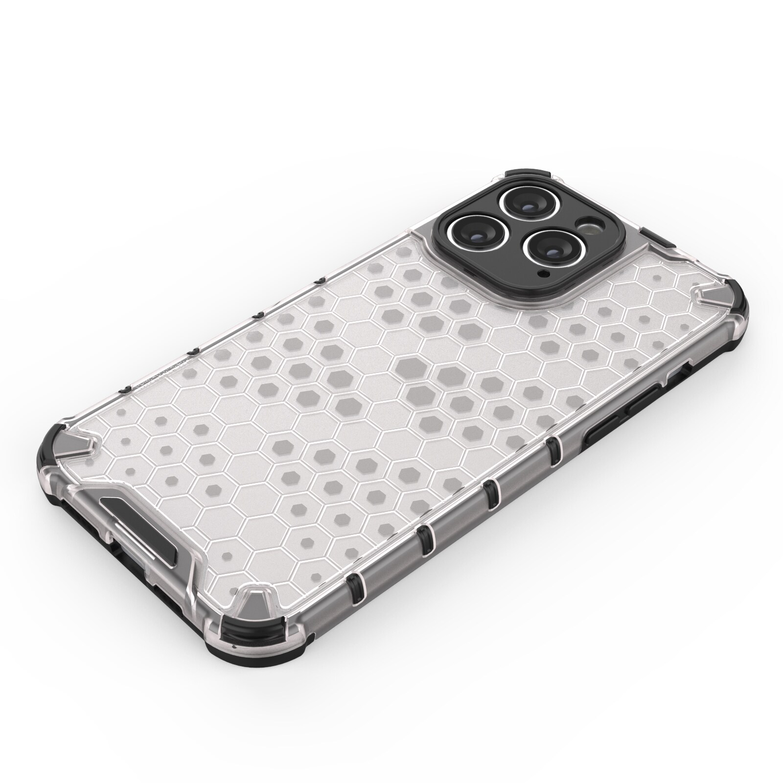 Honeycomb-etui til iPhone 14 Pro pansret hybridcover sort