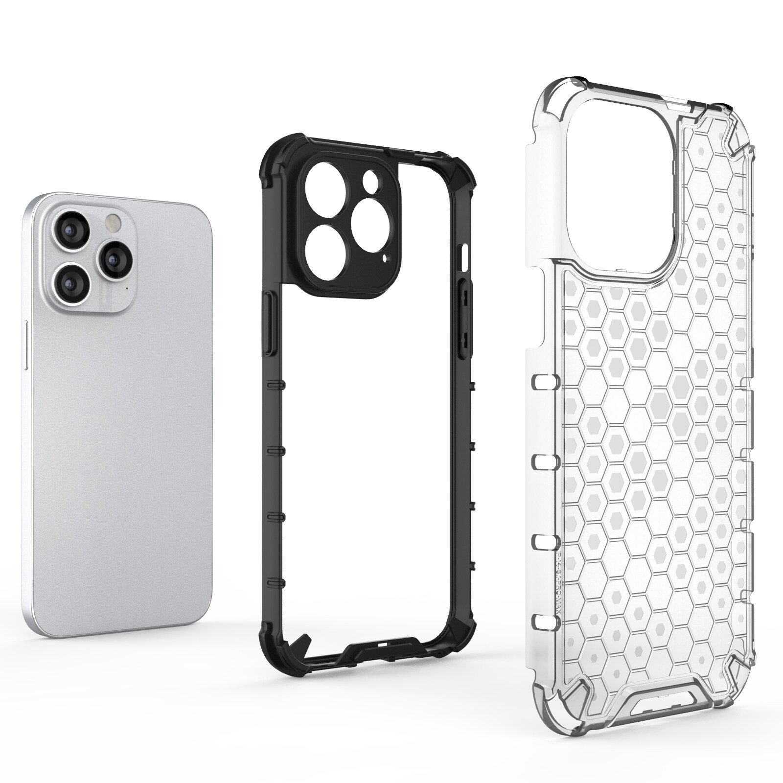 Honeycomb-etui til iPhone 14 Pro pansret hybridcover blå