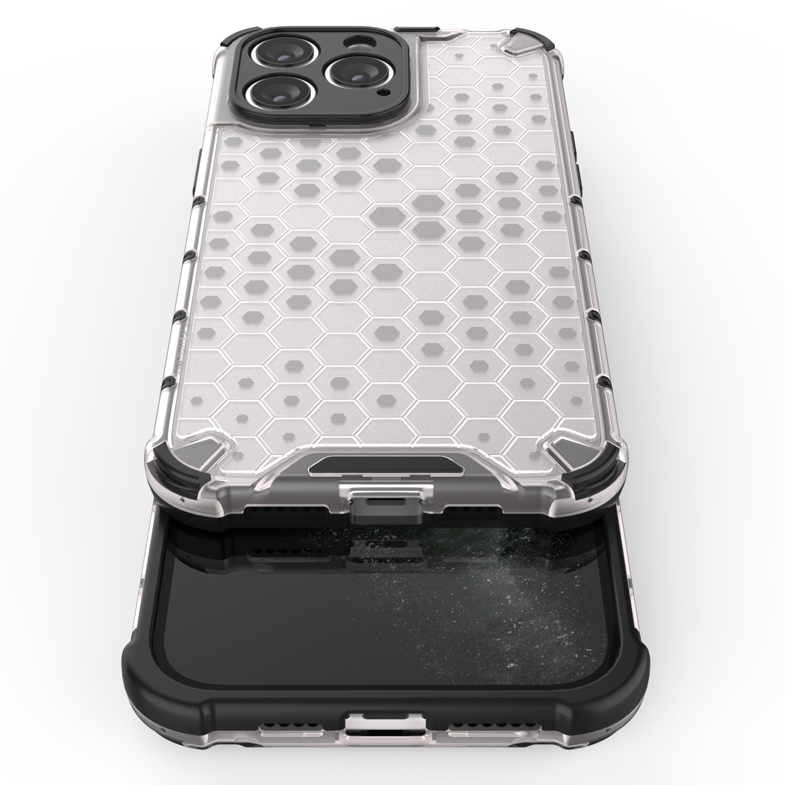 Honeycomb-etui til iPhone 14 Pro pansret hybridcover blå