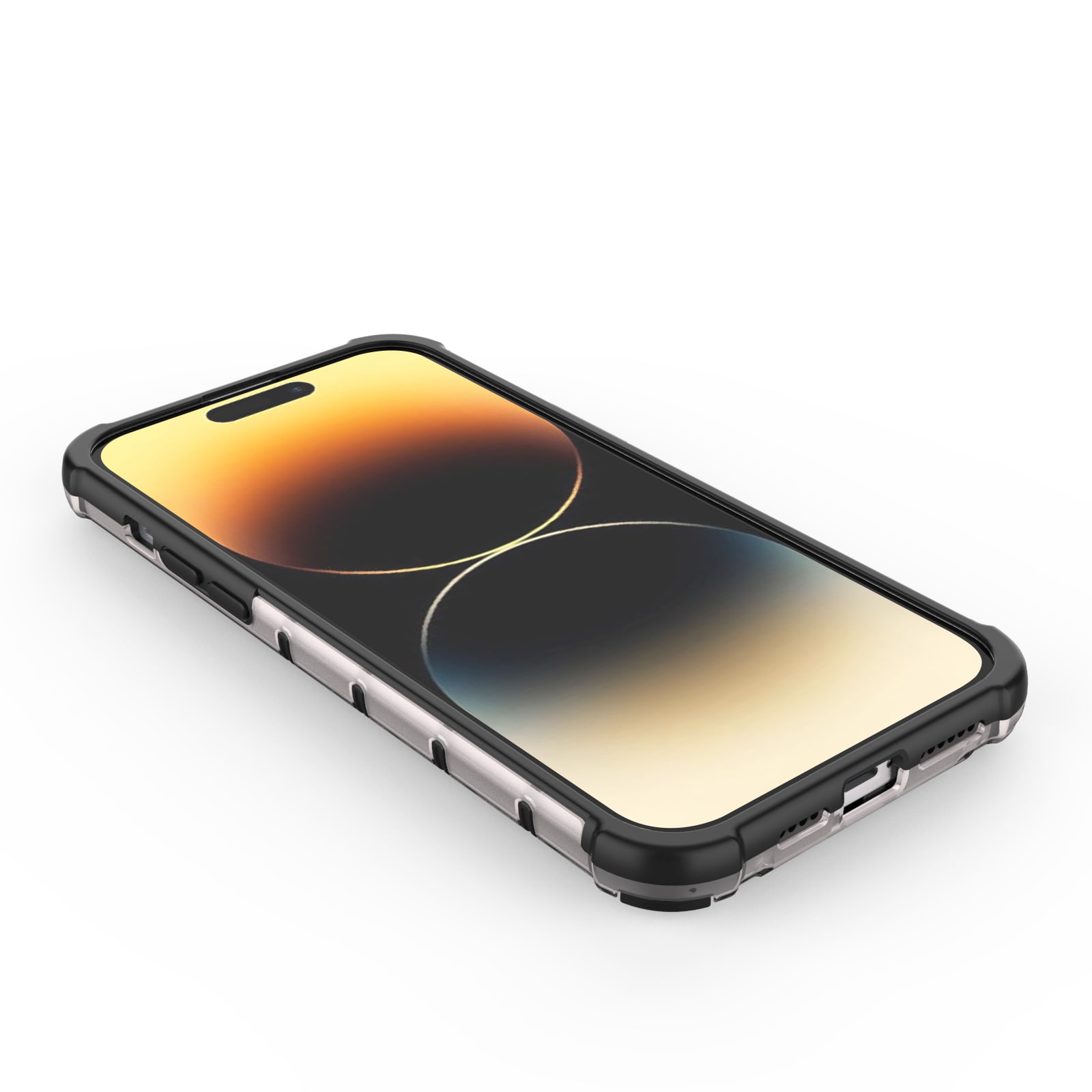 Honeycomb-etui til iPhone 14 Pro Max pansret hybridcover sort