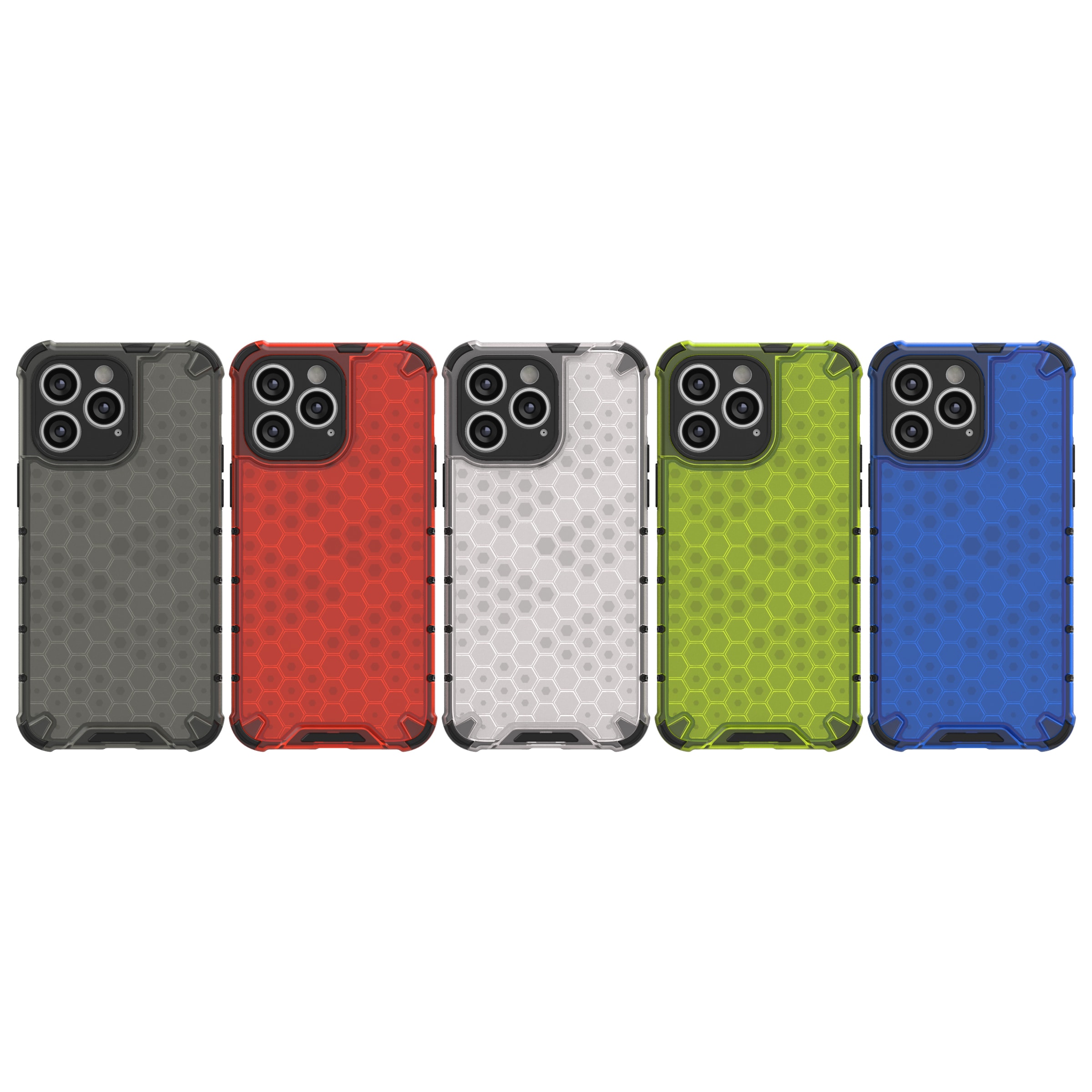 Honeycomb-etui til iPhone 14 Pro Max pansret hybridcover sort