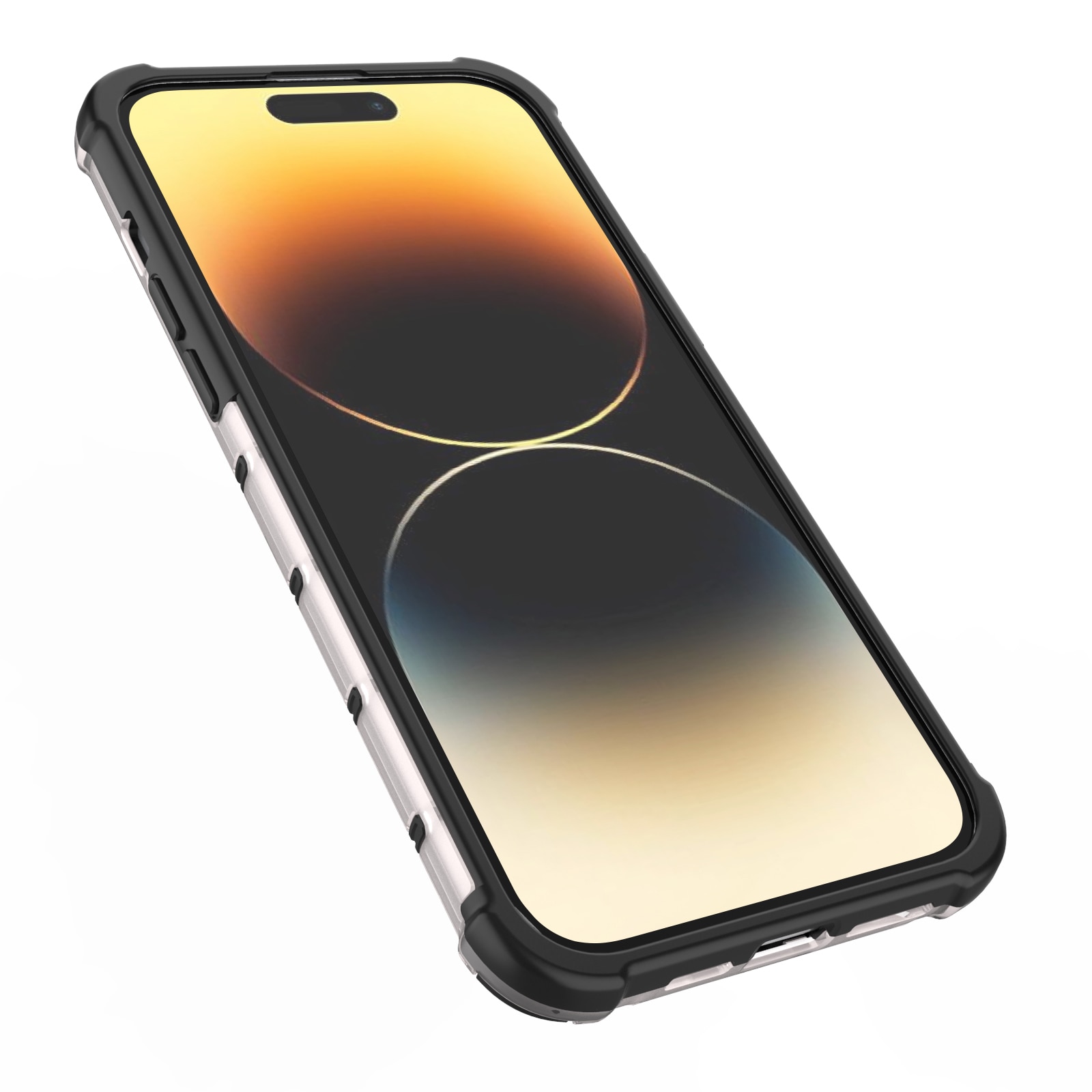 Honeycomb-etui til iPhone 14 Pro Max pansret hybridcover sort