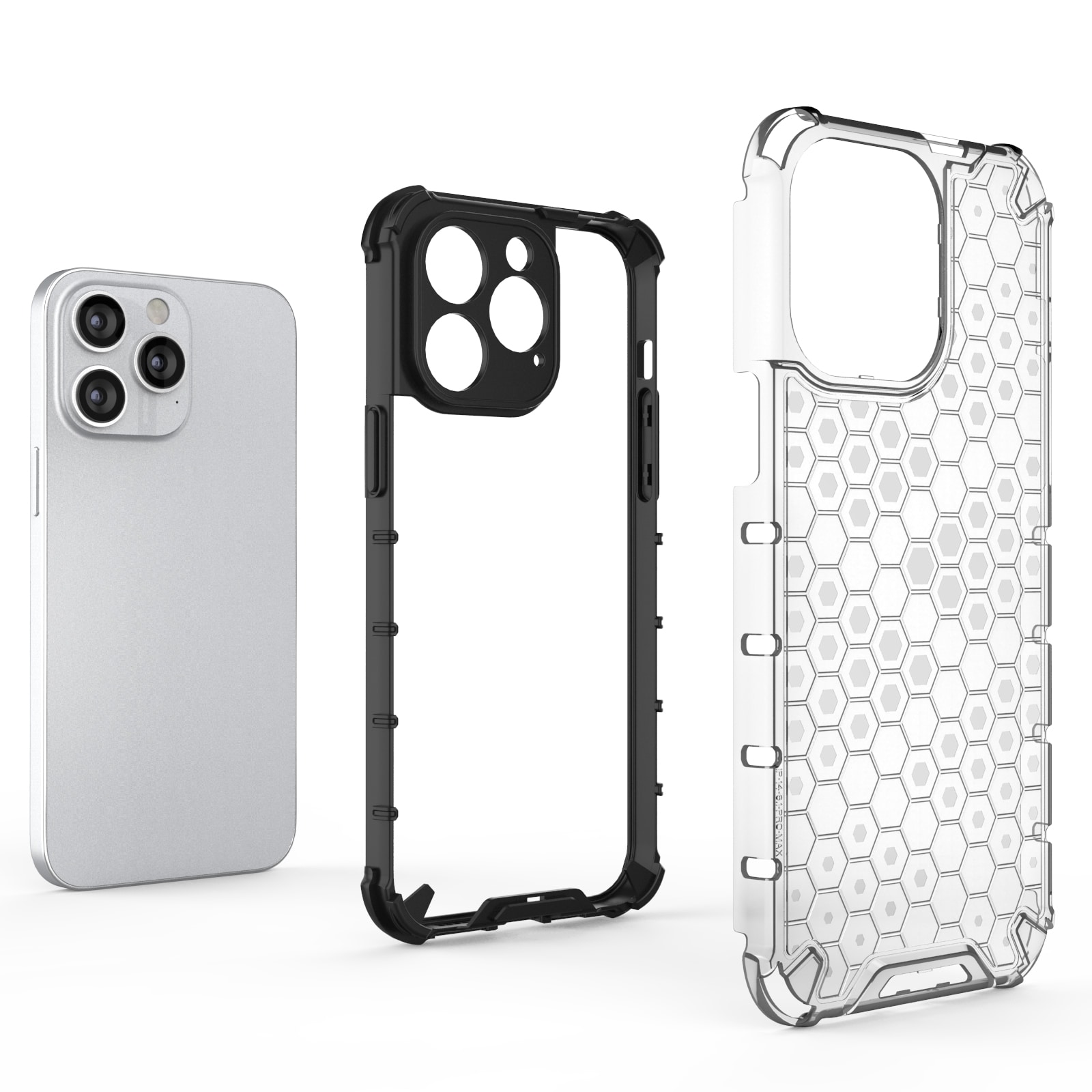 Honeycomb-etui til iPhone 14 Pro Max pansret hybridcover blå
