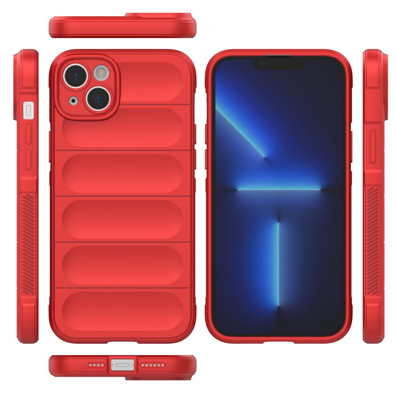 Magic Shield Case-etui til iPhone 14 Plus fleksibelt panseret cover rød