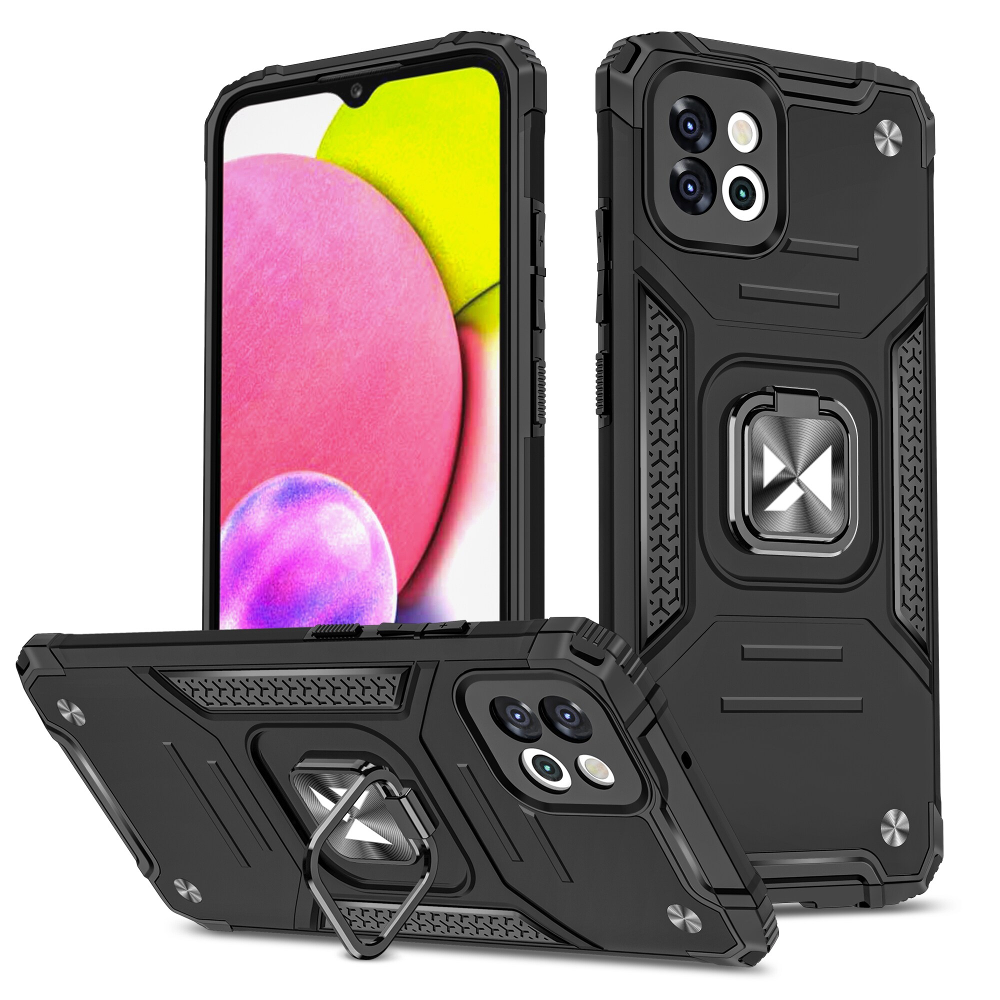 Wozinsky Ring Armor-etui til Samsung Galaxy A03 pansret cover magnetisk holder ring sort