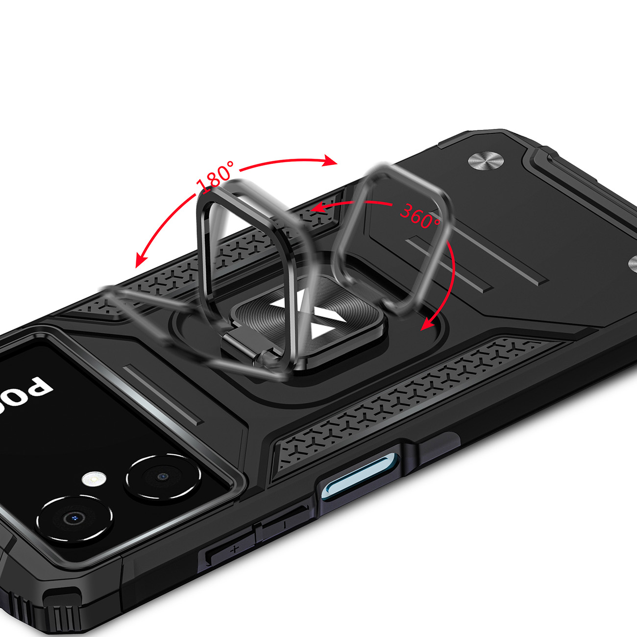 Wozinsky Ring Armor-etui til Samsung Galaxy A03 pansret cover magnetisk holder ring sort