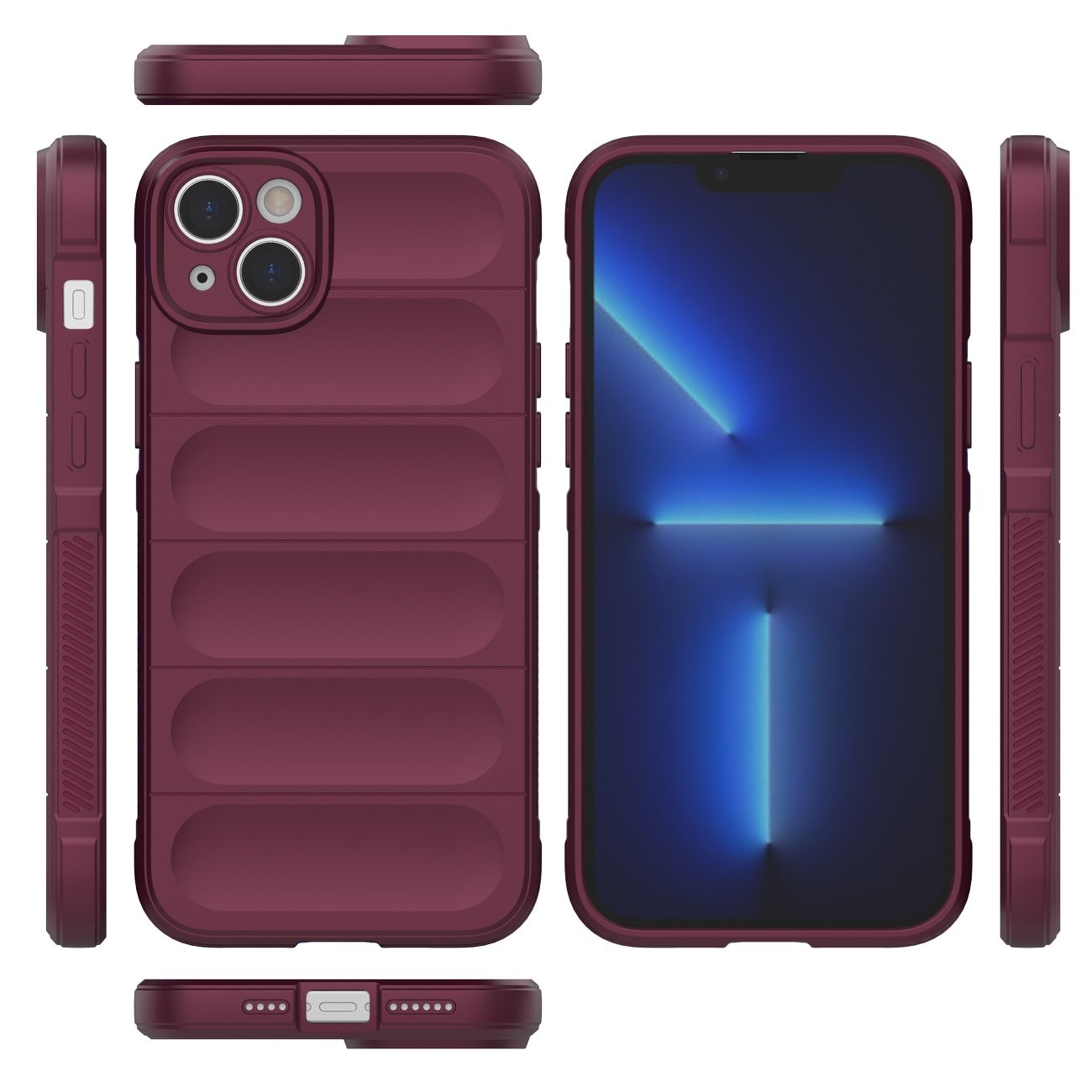 Magic Shield Case-etui til iPhone 14 Plus elastisk panseret etui i bordeaux