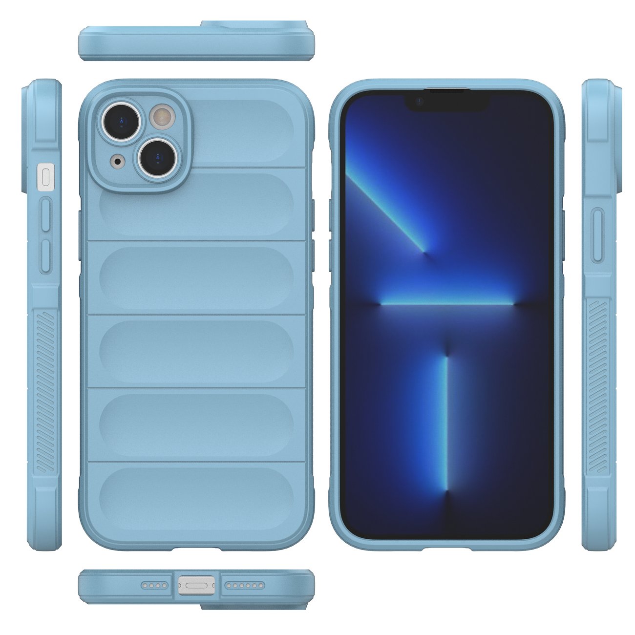 Magic Shield Case-etui til iPhone 14 Plus fleksibelt panseret etui lyseblåt