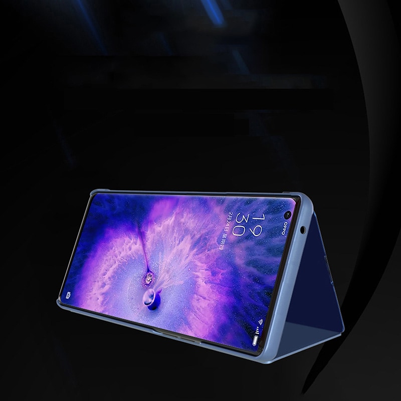 Clear View Case cover til Oppo Find X5 Pro cover med flap sort