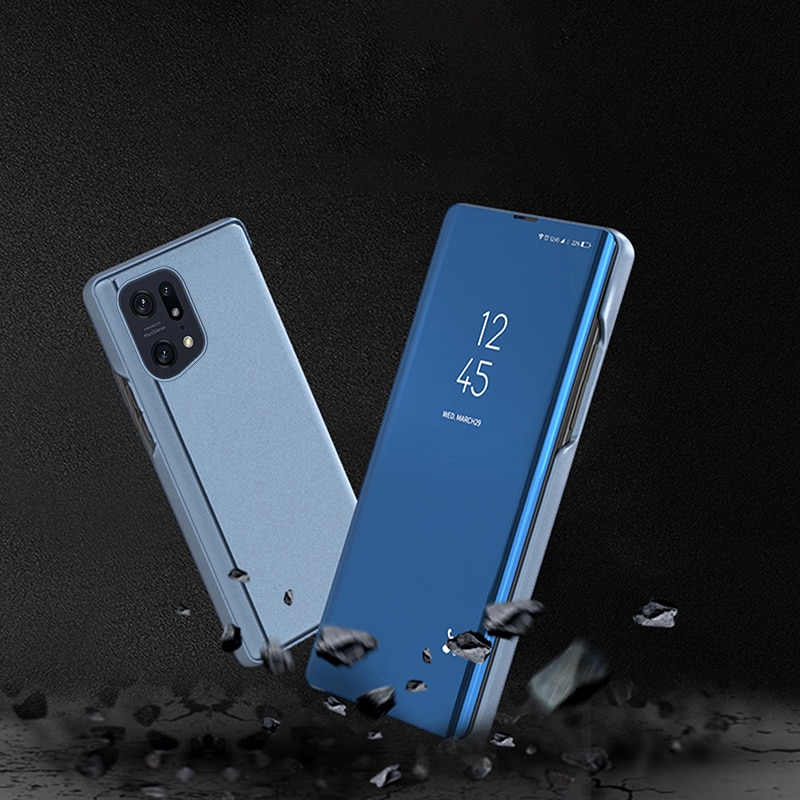 Clear View Case cover til Oppo Find X5 Pro cover med flap sort