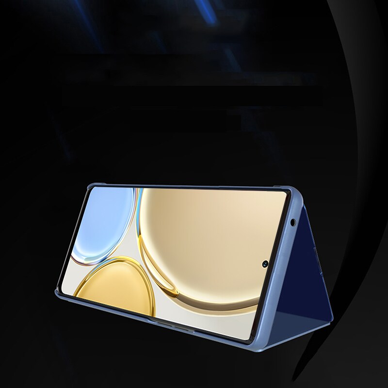 Clear View Case-etui til Honor X9 / X9 5G / X30 / Magic4 Lite flip cover sort