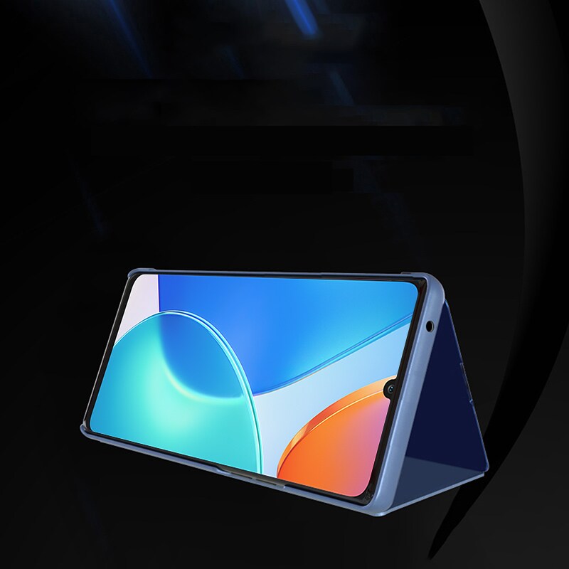 Clear View Case-etui til Honor X7 / Honor Play 30 Plus flip cover sort