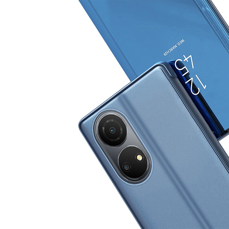 Clear View Case-etui til Honor X7 / Honor Play 30 Plus flip cover sort