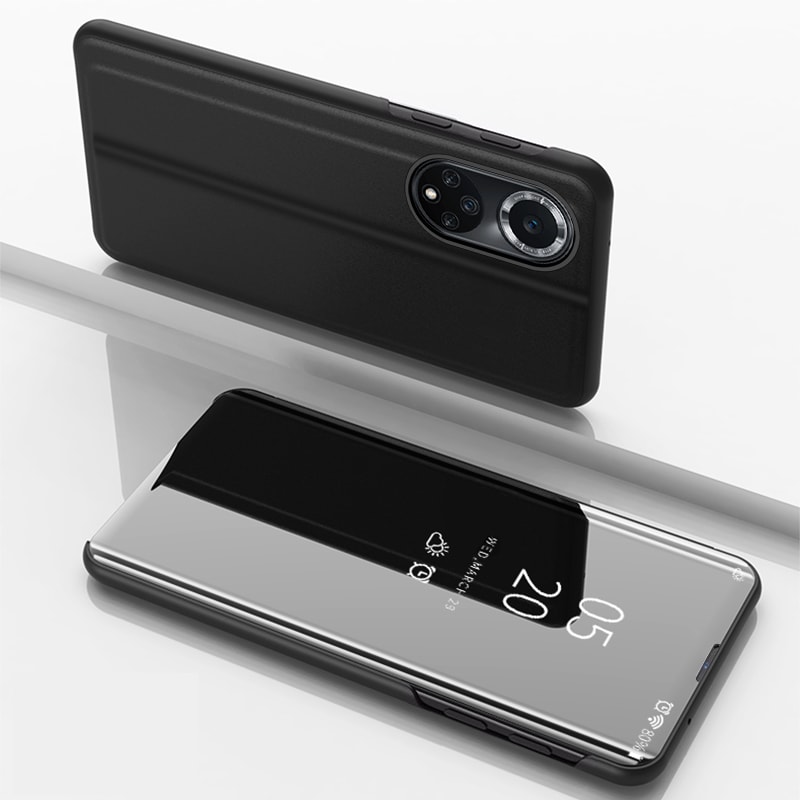Clear View Case-etui til Huawei nova 9 flip cover sort