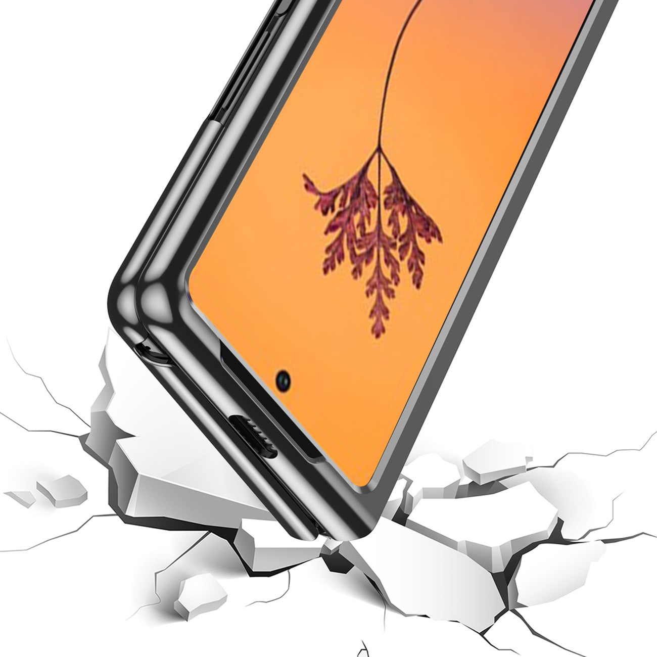 Plating Case-etui til Samsung Galaxy Z Fold 4 cover med en metallisk ramme blå