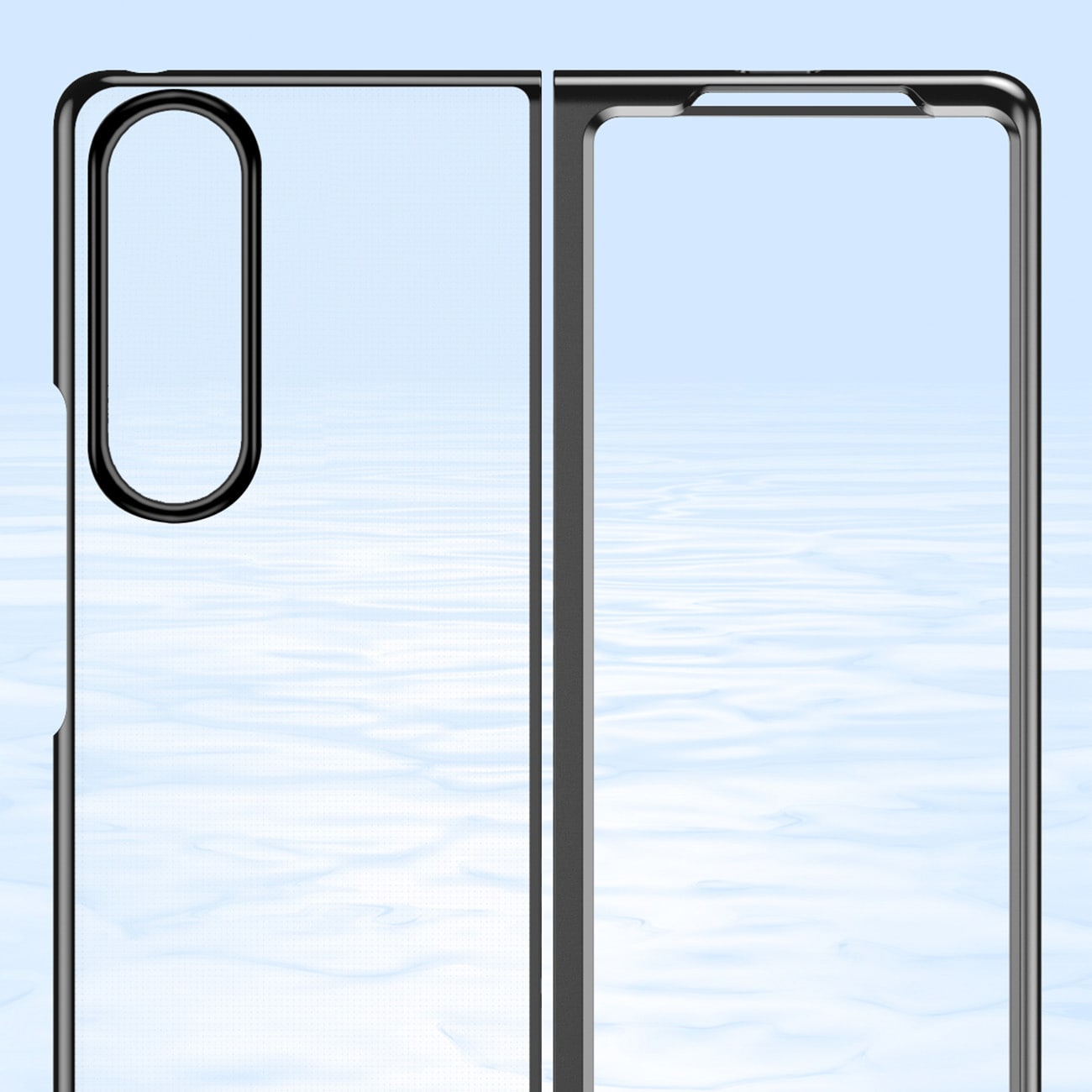 Plating Case-etui til Samsung Galaxy Z Fold 4 cover med en metallisk ramme blå